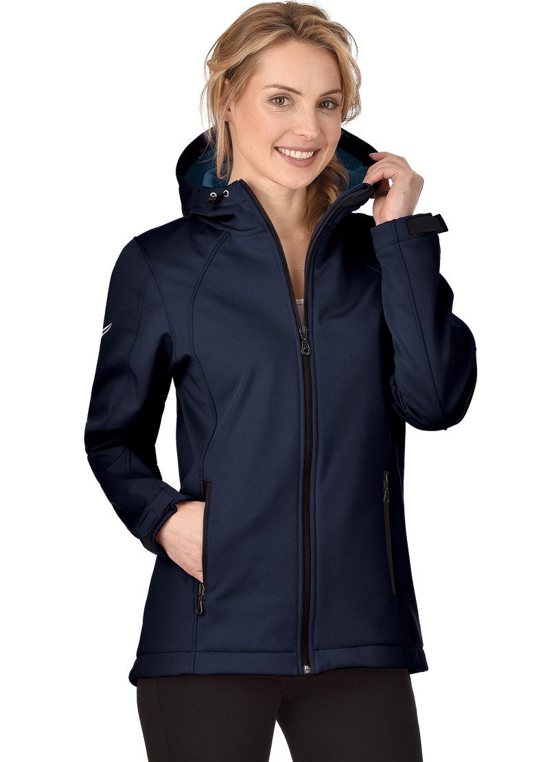 NU 20% KORTING: TRIGEMA Softshell jas met capuchon van 85% polyester, 15% elastan