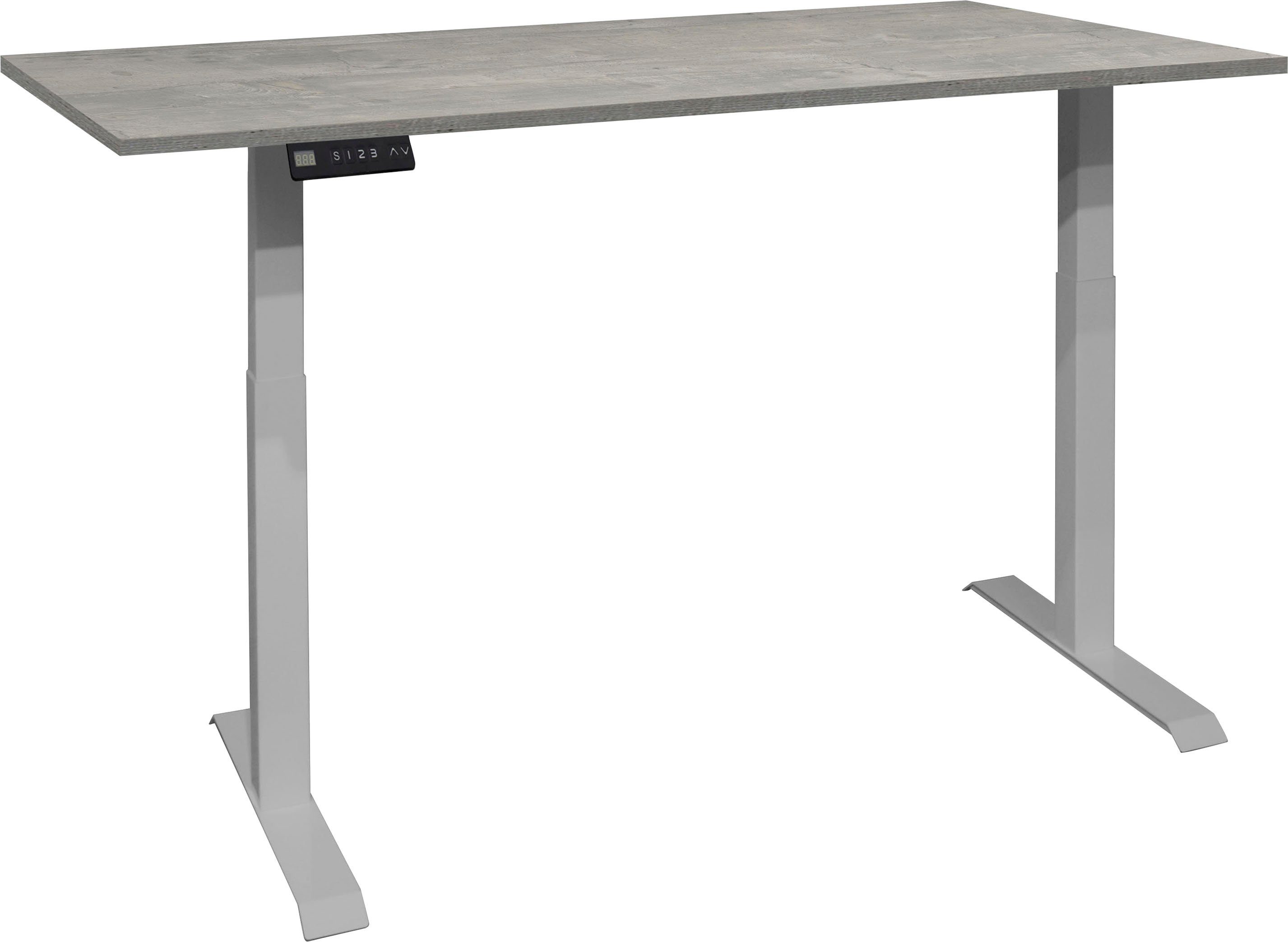 Mäusbacher Bureau Big System Office Breedte 120 cm, elektrisch in hoogte verstelbaar bureaus grijs
