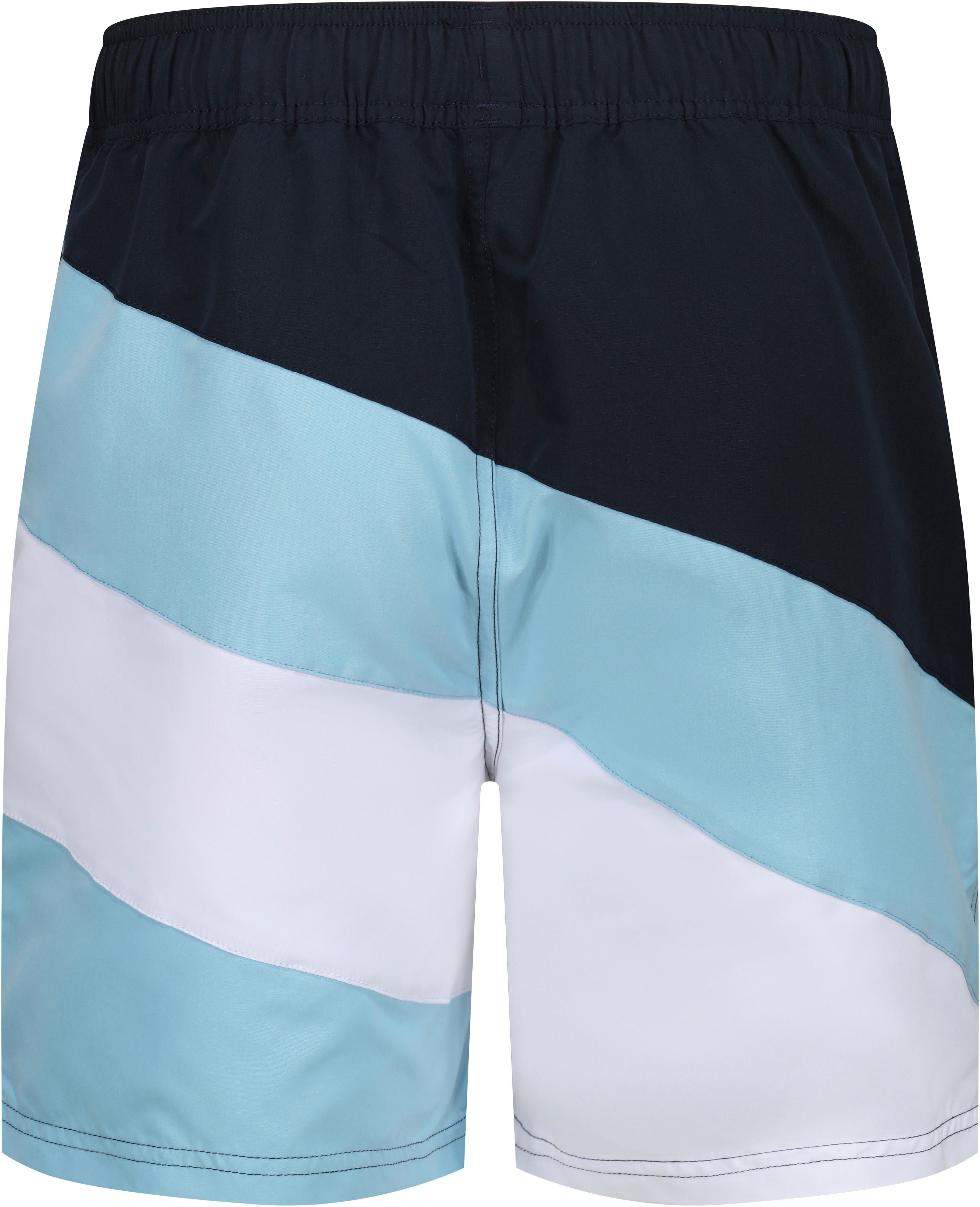 Reebok Zwemshort Ryan asymmetrisch gestreept gesplitste logo tekst
