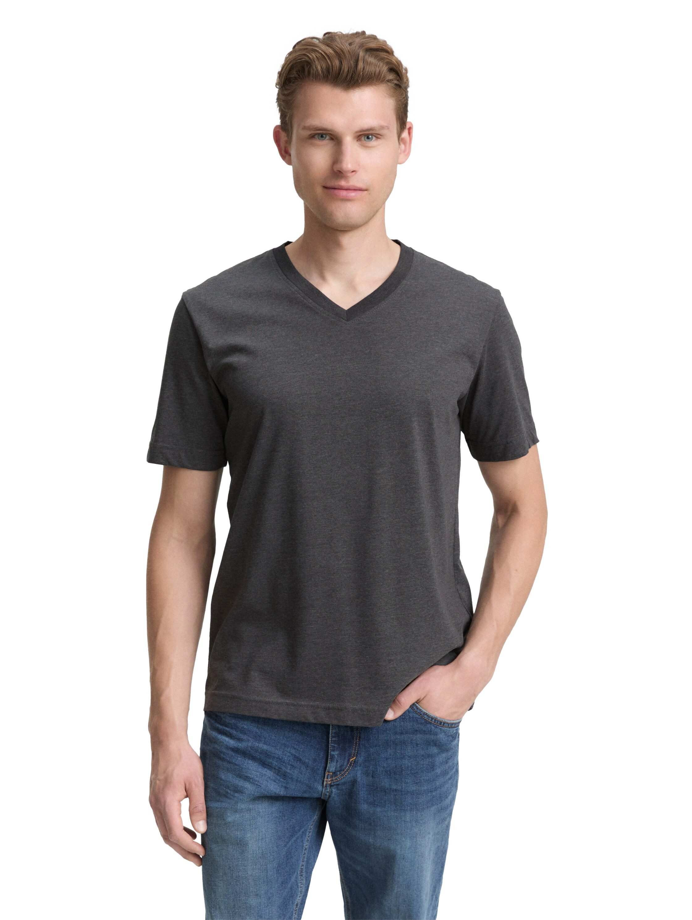 Tom Tailor T-shirt met v-hals, duopack (set, 2-delig)