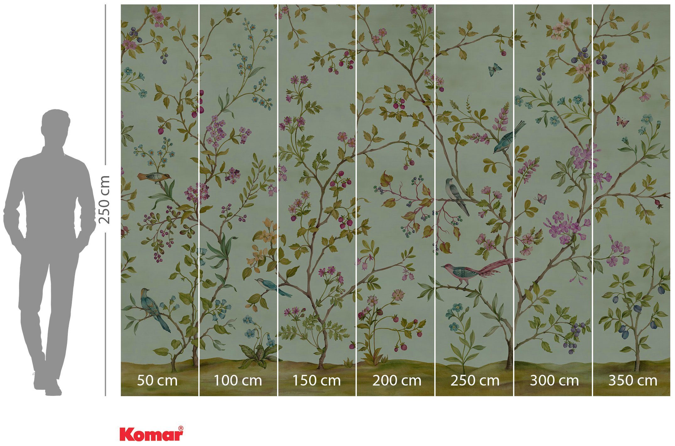 Komar Vliesbehang Digitale print vlies - Oiseaux du Paradis - Afmeting 350 x 250 cm (1 stuk)