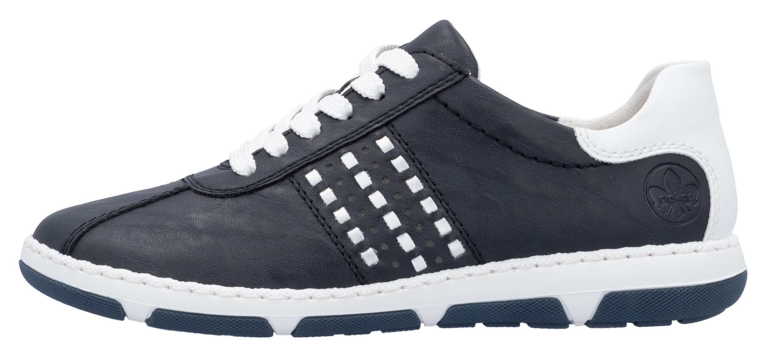 Rieker Sneakers , lage schoen, vrijetijdsschoen, veterschoen met gevoerde schacht