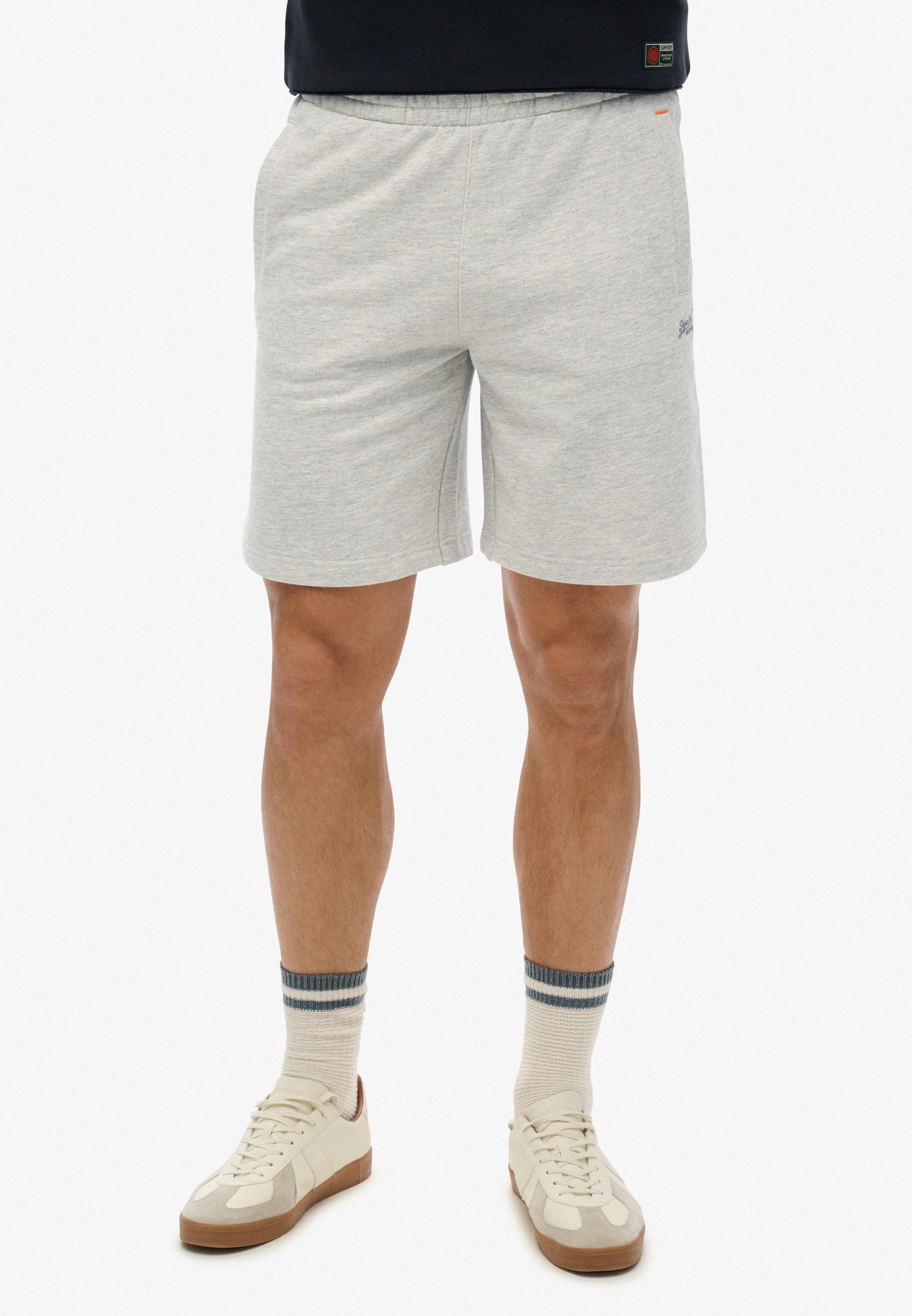 Superdry Jerseybroek SD-ESSENTIAL LOGO JERSEY SHORT UB heren joggingbroeken maat M grijs
