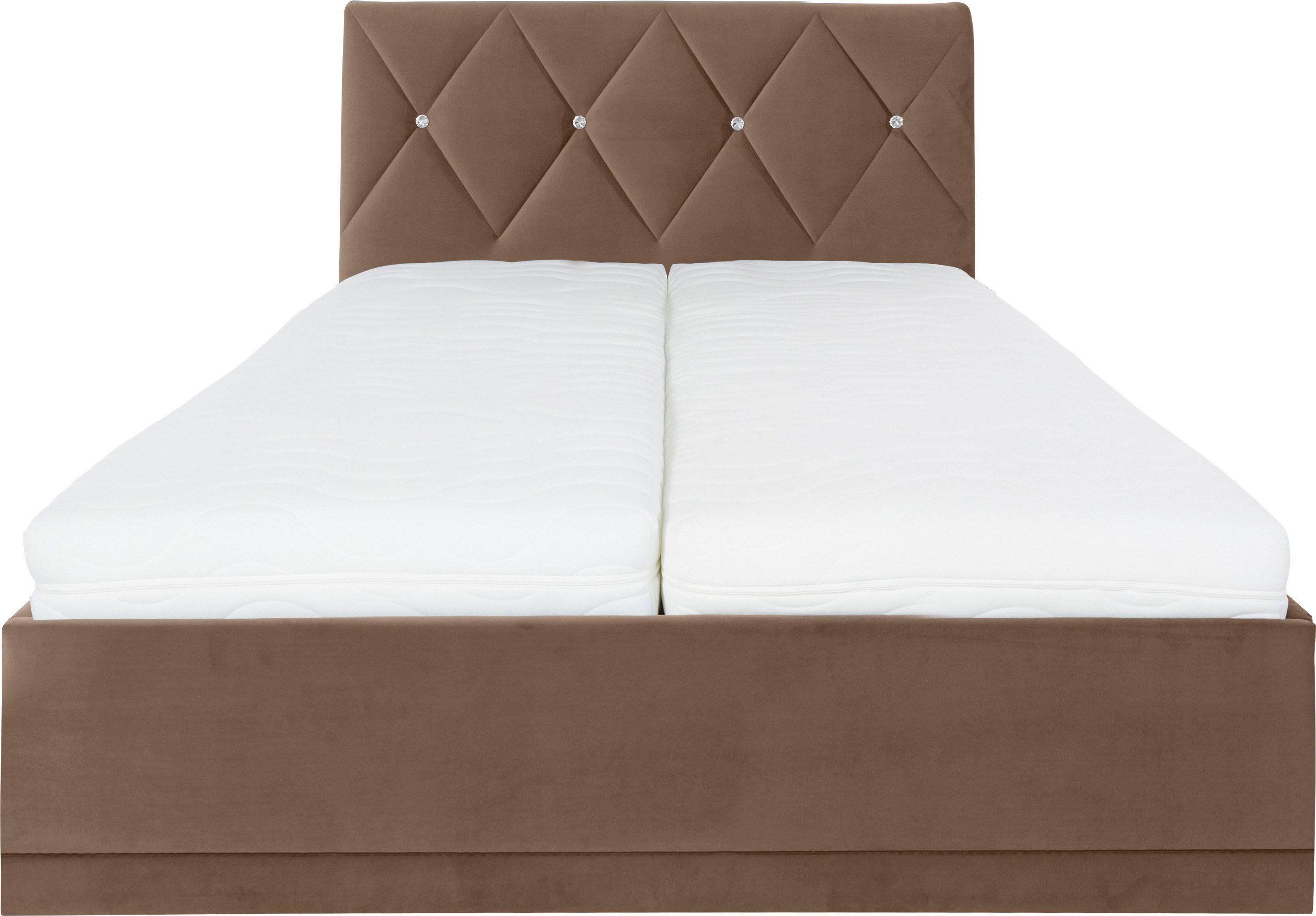 Westfalia Polsterbetten Gestoffeerd bed ADAMAS ook met bedlade, knoopdetails met stras