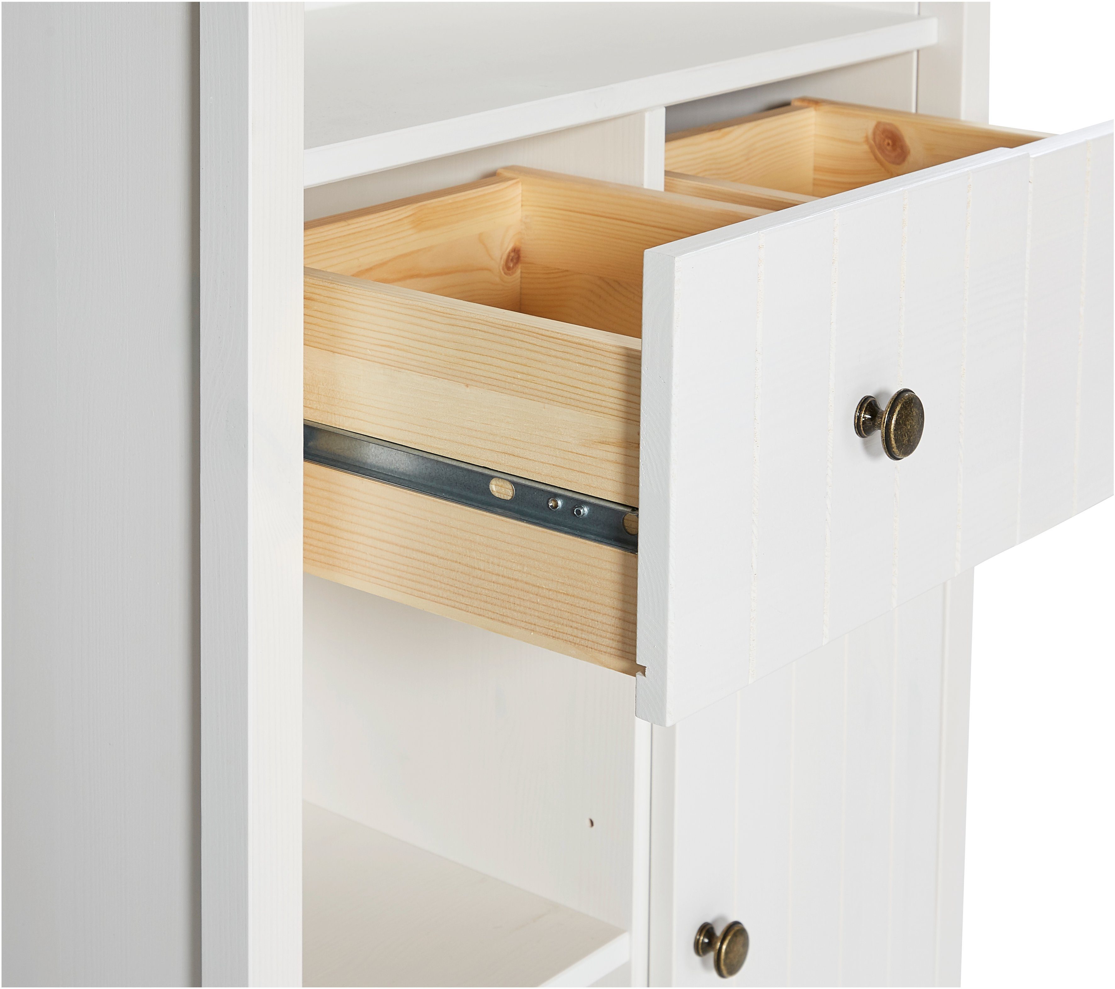 Home affaire Hoge kast Vili Badkamerkast, hoogte 175 cm, 2 lades, 3 deuren, van massief hout