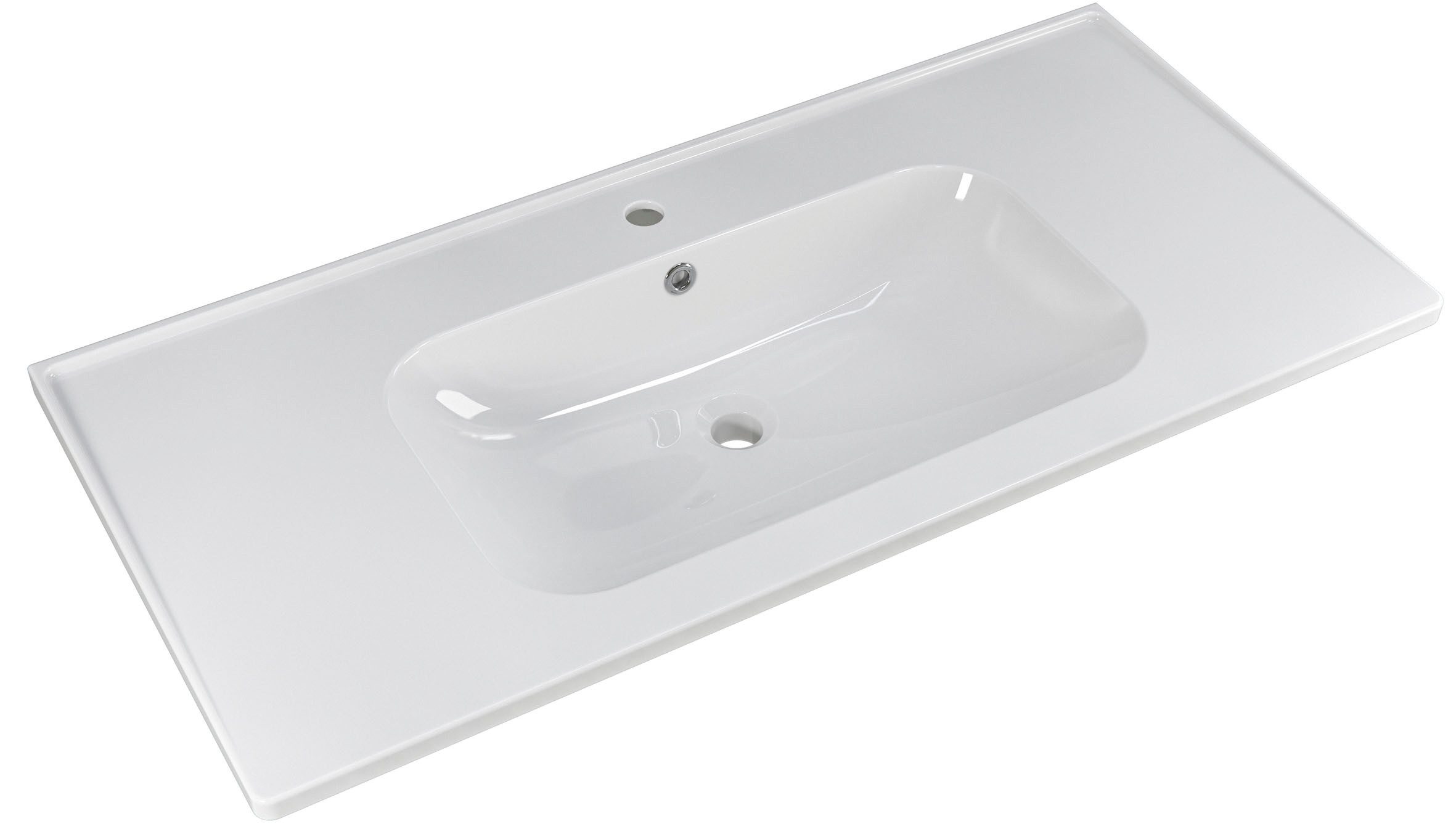 Saphir Badmeubelset Trentino 2-delig keramische wasbak, spiegelkast met LED-lamp Badkamermeubel-set 109cm breed, incl. deurdemper, 3 deuren, 2 lades (3 stuks)