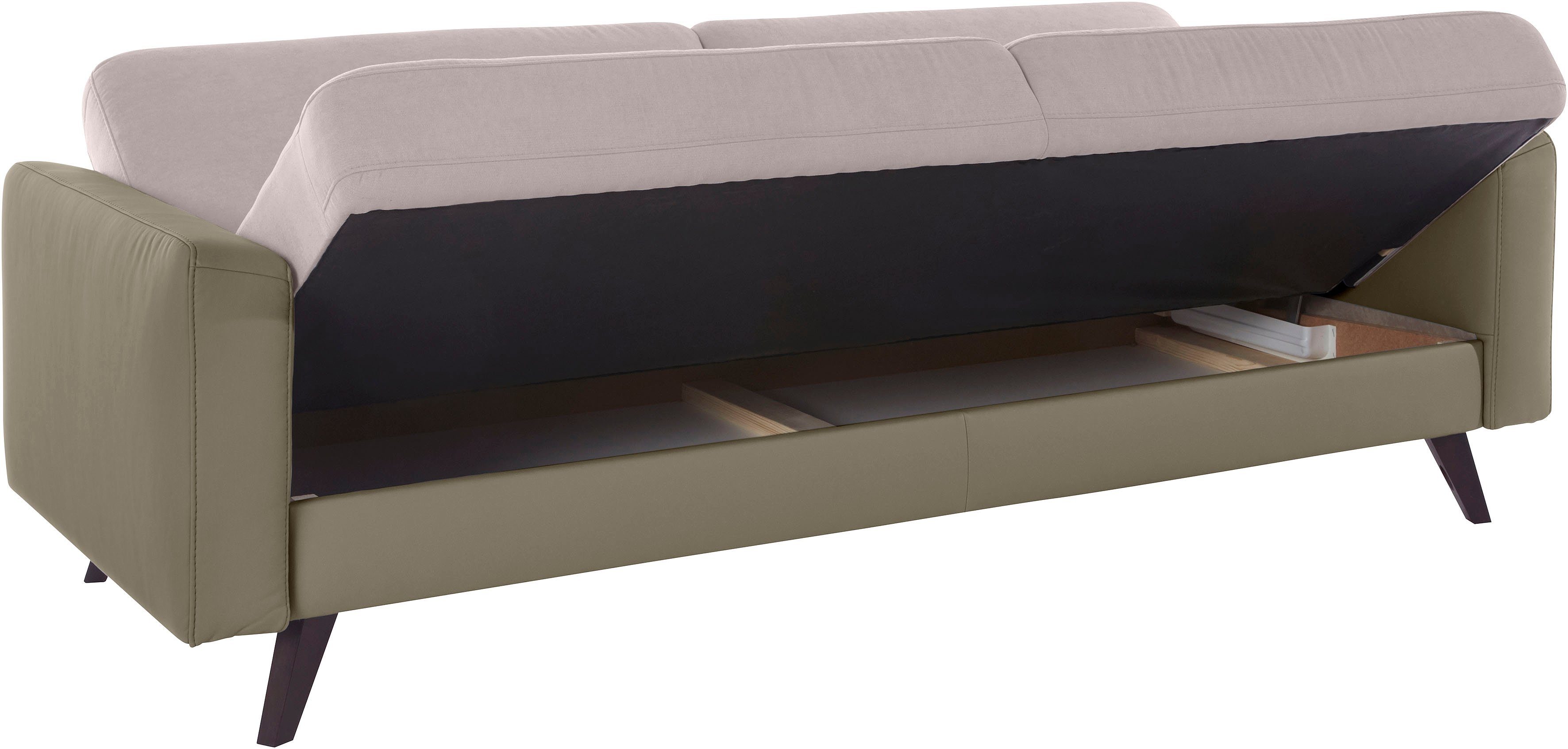 exxpo - sofa fashion 3-zitsbank Samso, elegant en comfortabel, geweldig zitcomfort, slaapbank Kipbank, inclusief bedfunctie en bedlade, comfortabele zithoogte 49 cm