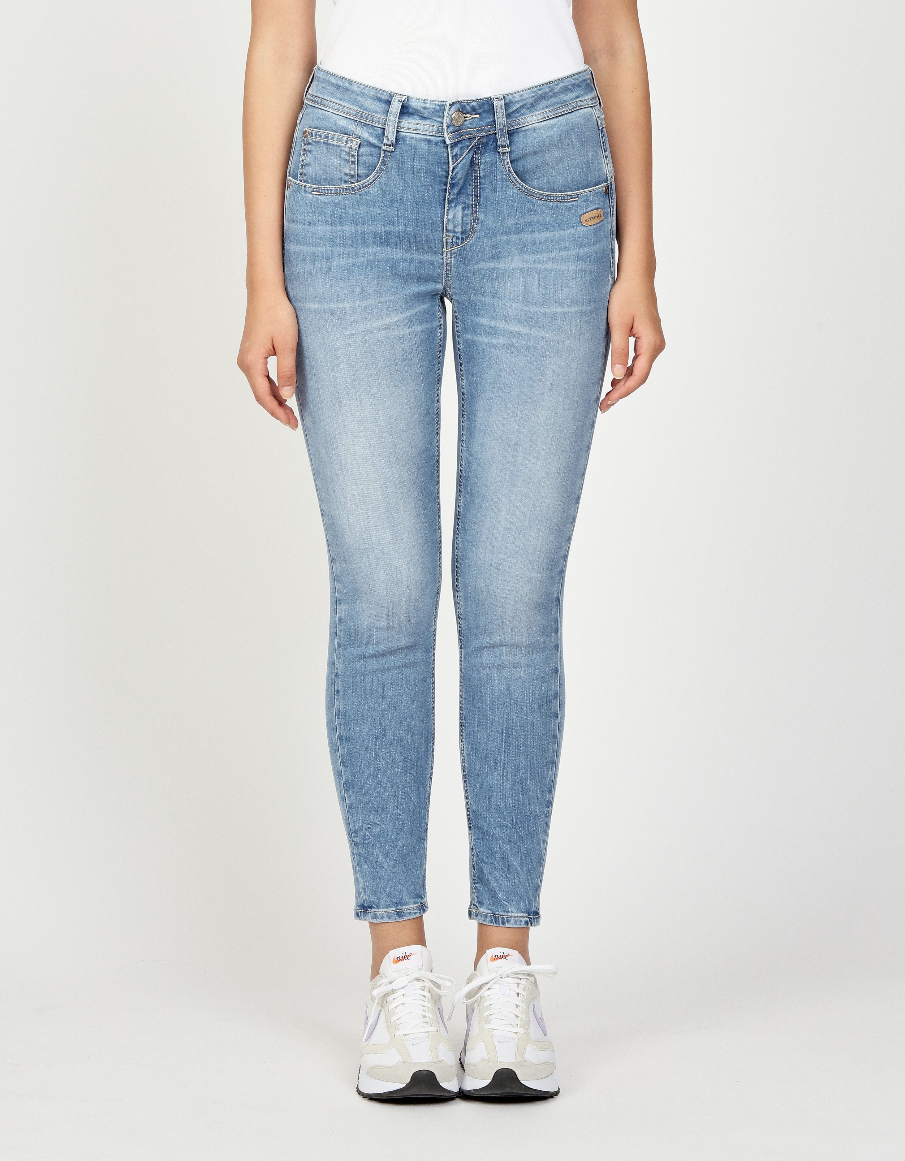 GANG Relax fit jeans 94AMELIE CROPPED in 5-pocket-stijl dames wide leg jeans maat 28 blauw