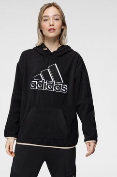 adidas performance fleecetrui brand love polarfleece hoodie zwart