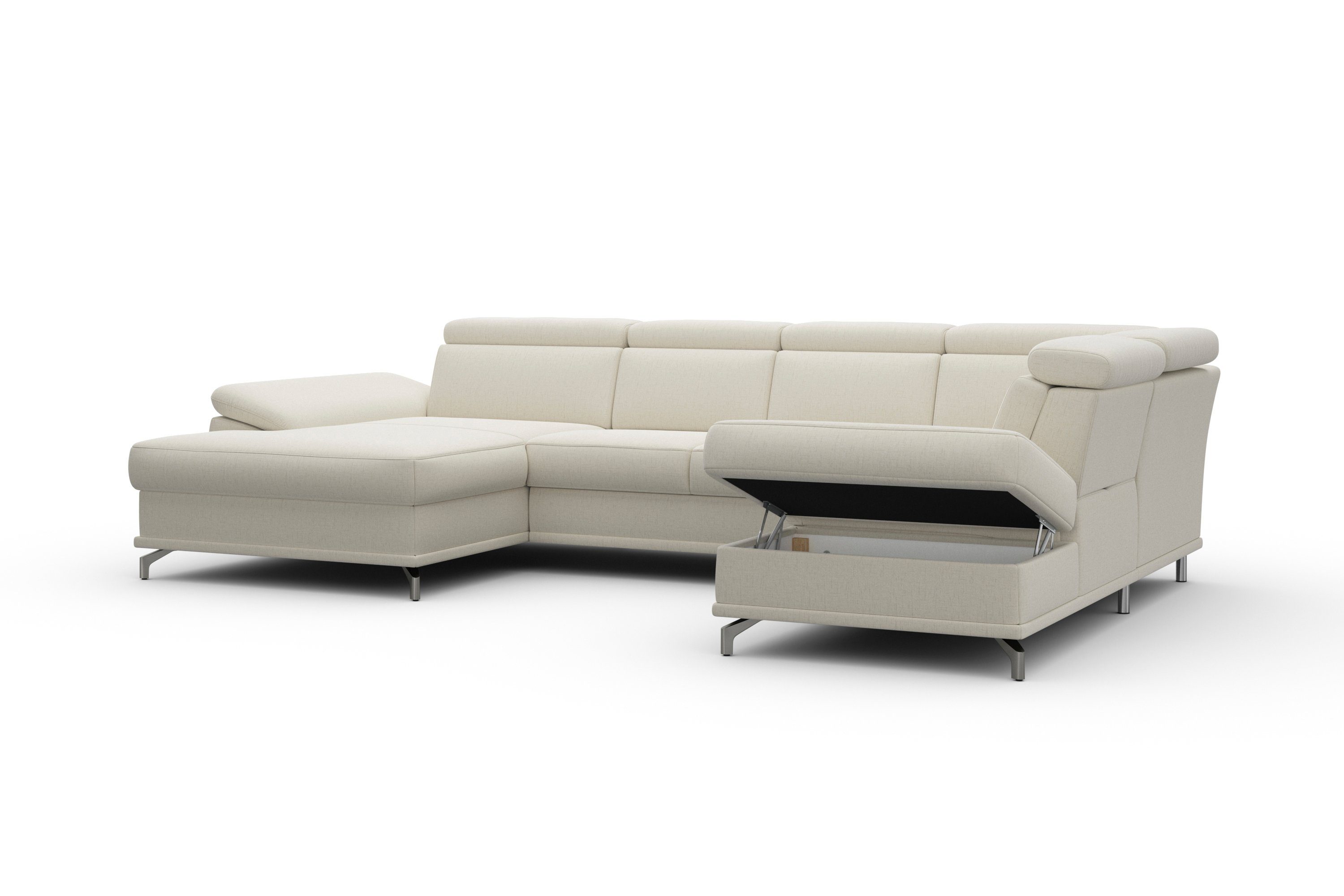 sit&more Zithoek Cabrio U-vorm, met zitdiepteverstelling, arm- en hoofdsteunverstelling