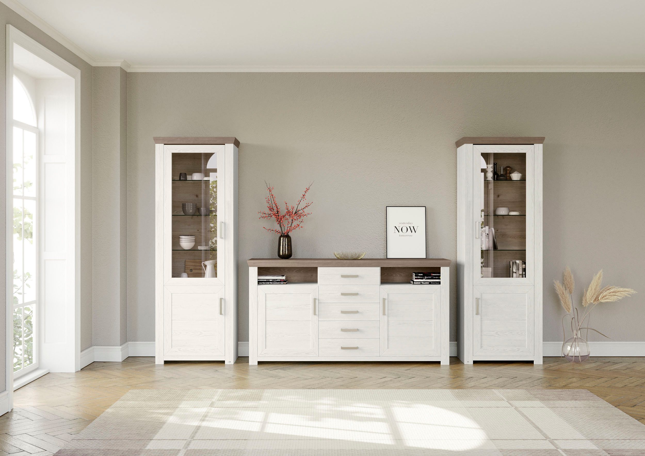 set one by Musterring Wandmeubel York Combinatie 05, in 3 kleurvarianten, totale breedte 354 cm (set, 3-delig)