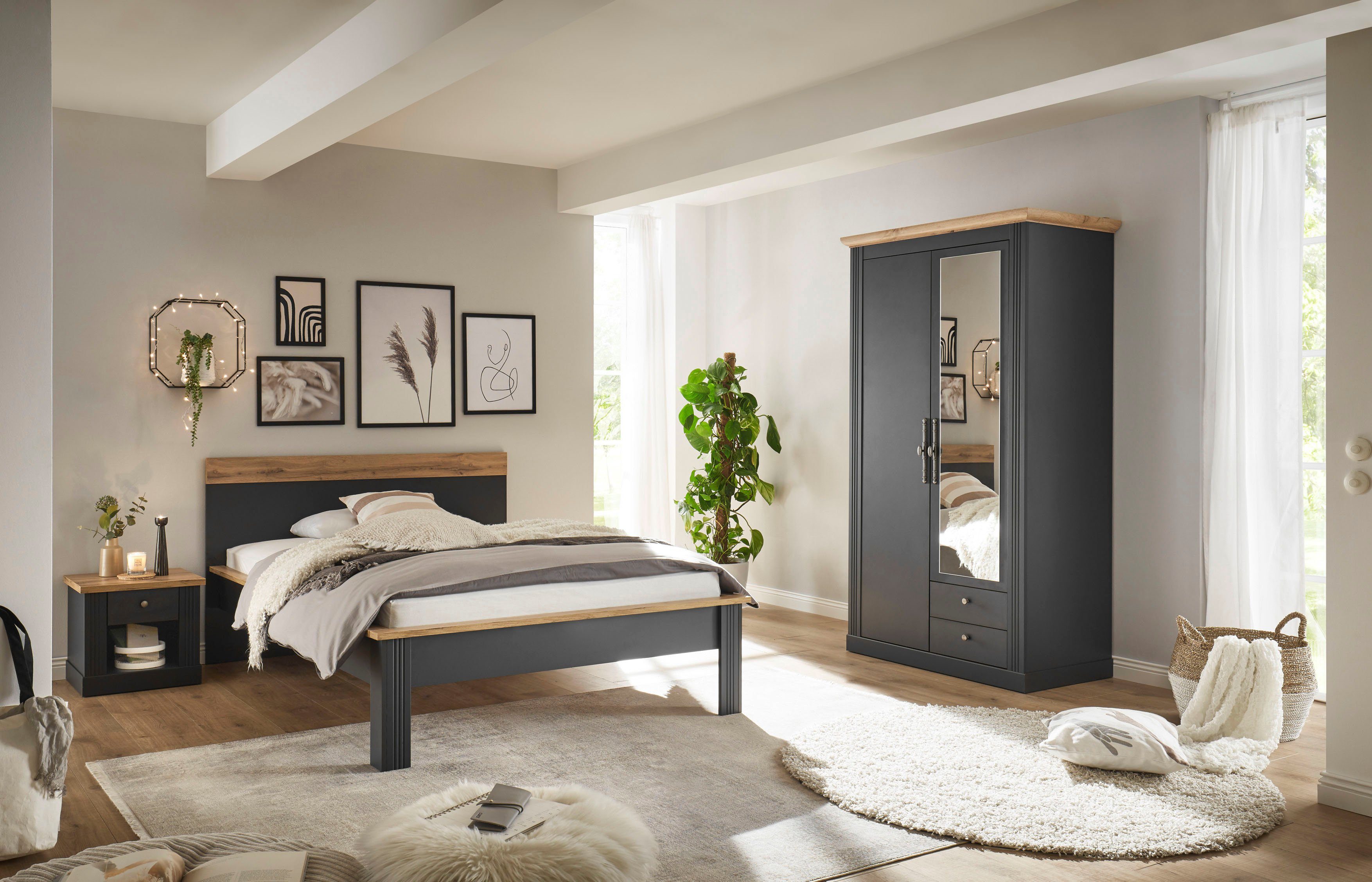 Home affaire Kledingkast WESTMINSTER linn kast in 2 kleuren, landelijke kast met metalen grepen