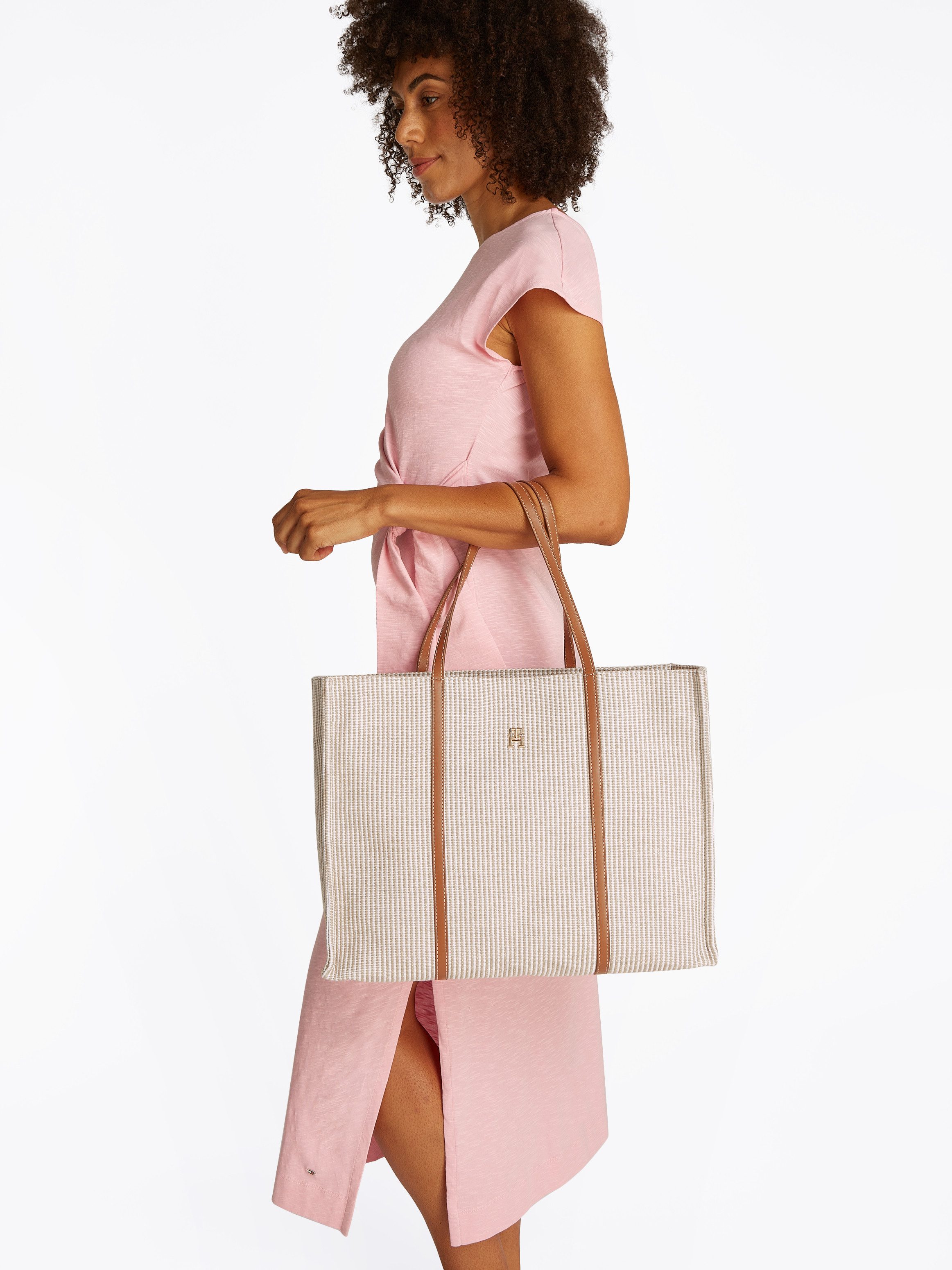 Tommy Hilfiger Draagtas TH PREMIUM BEACH LE TOTE , dames handtas, shopper, schoudertas met strepen