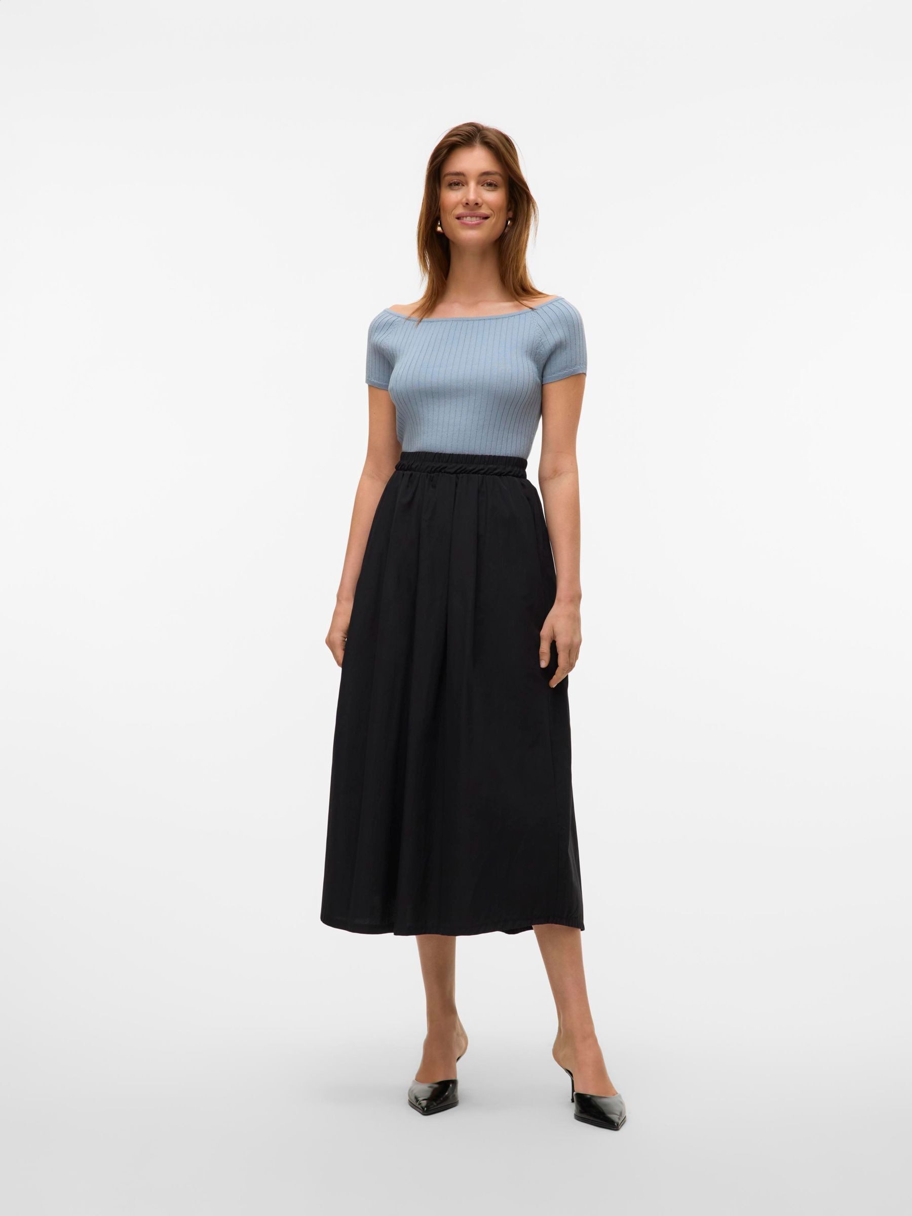 Vero Moda Gebreide top VMPOPPY SS OFF SHOULDER TOP VMA NOOS