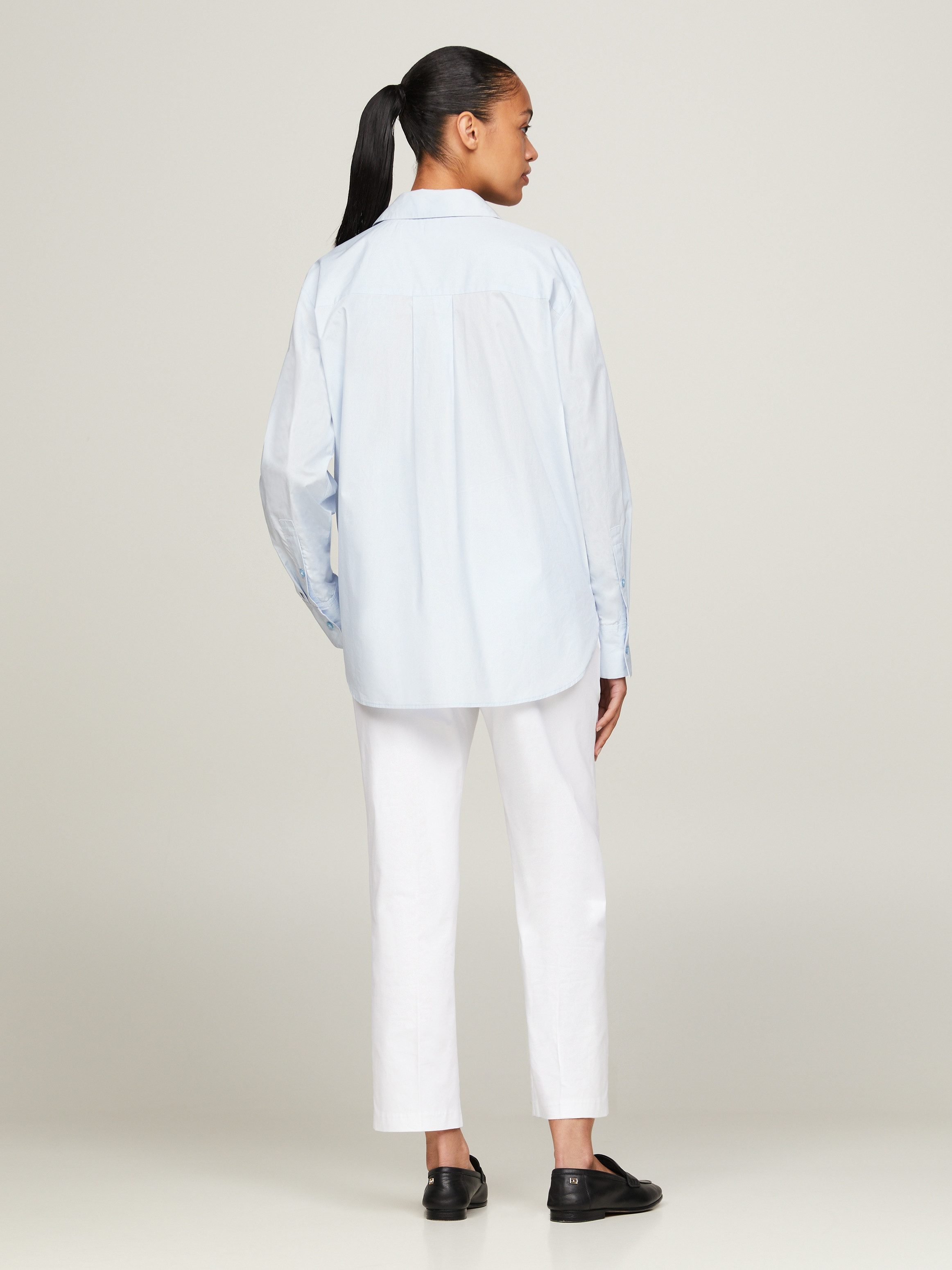 Tommy Hilfiger Overhemdblouse SOLID COTTON EASY FIT SHIRT