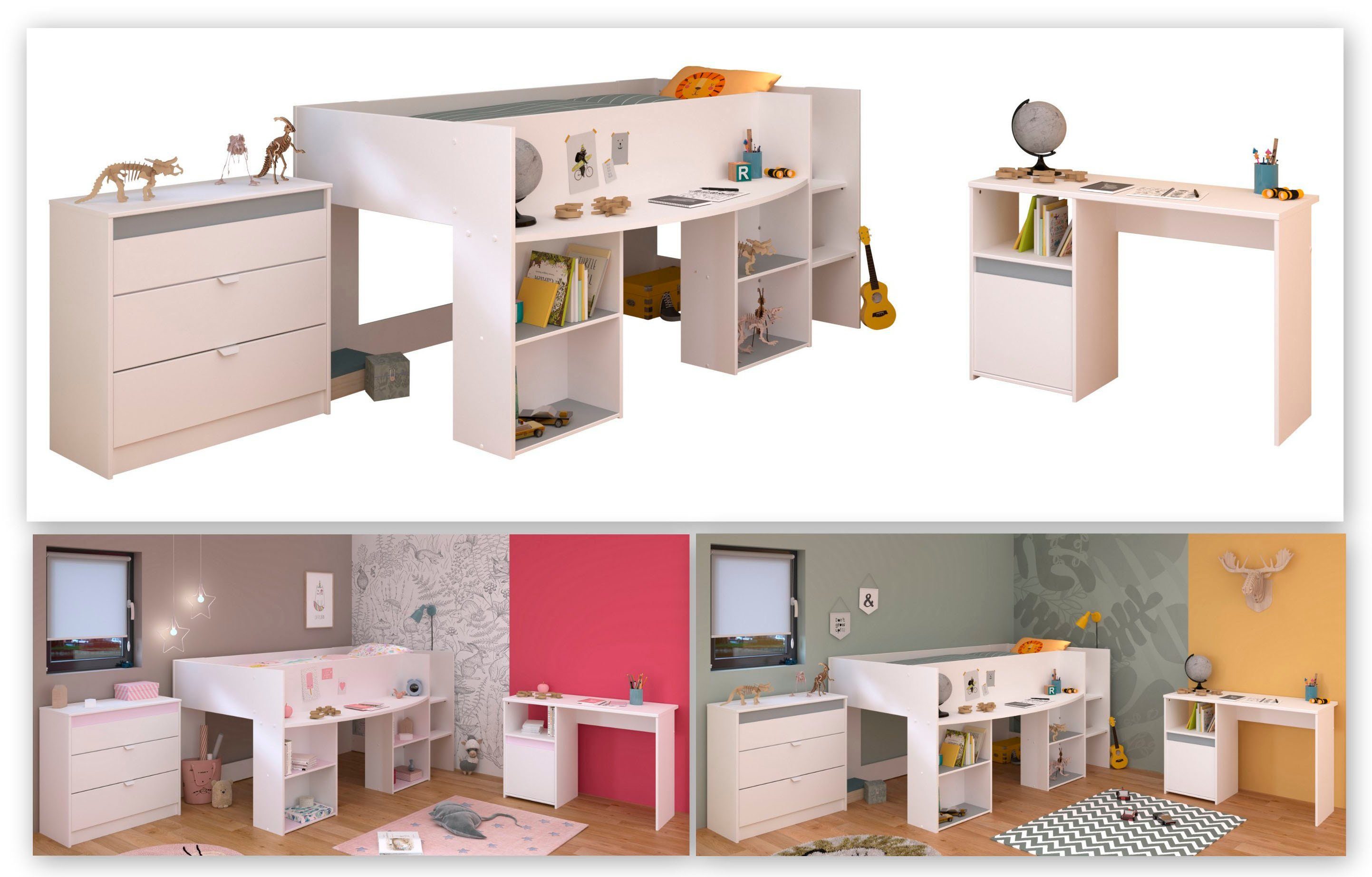 Parisot Tienerkamerset complete kinderkamers wit