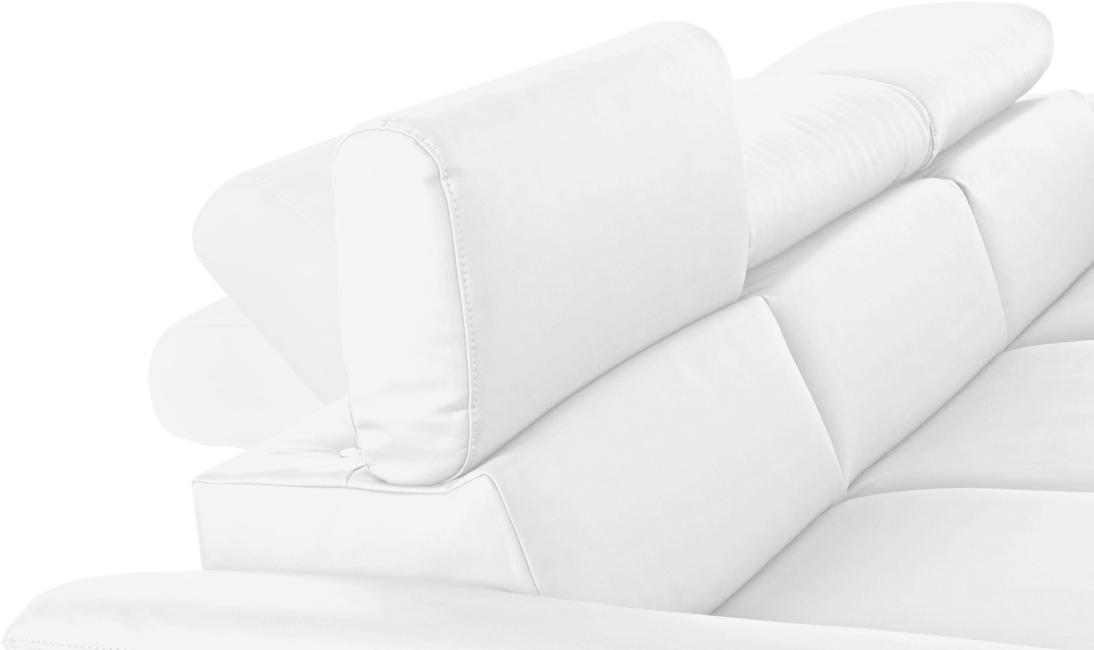 COTTA Hoekbank Komaris L-vorm met hoofdeindeverstelling keuze met bedfunctie, bedlade & verlichting