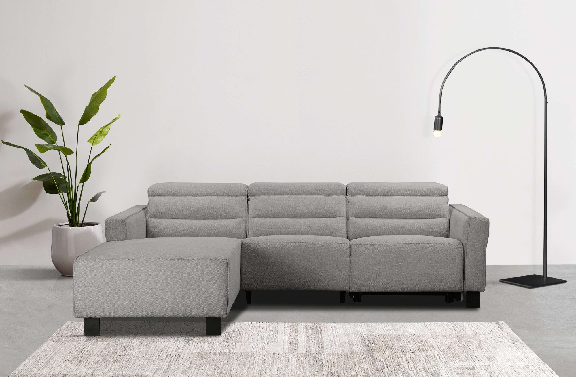 Places of Style Hoekbank Carpari, L-vorm, 263 cm, handmatige of elektrische relaxfunctie
