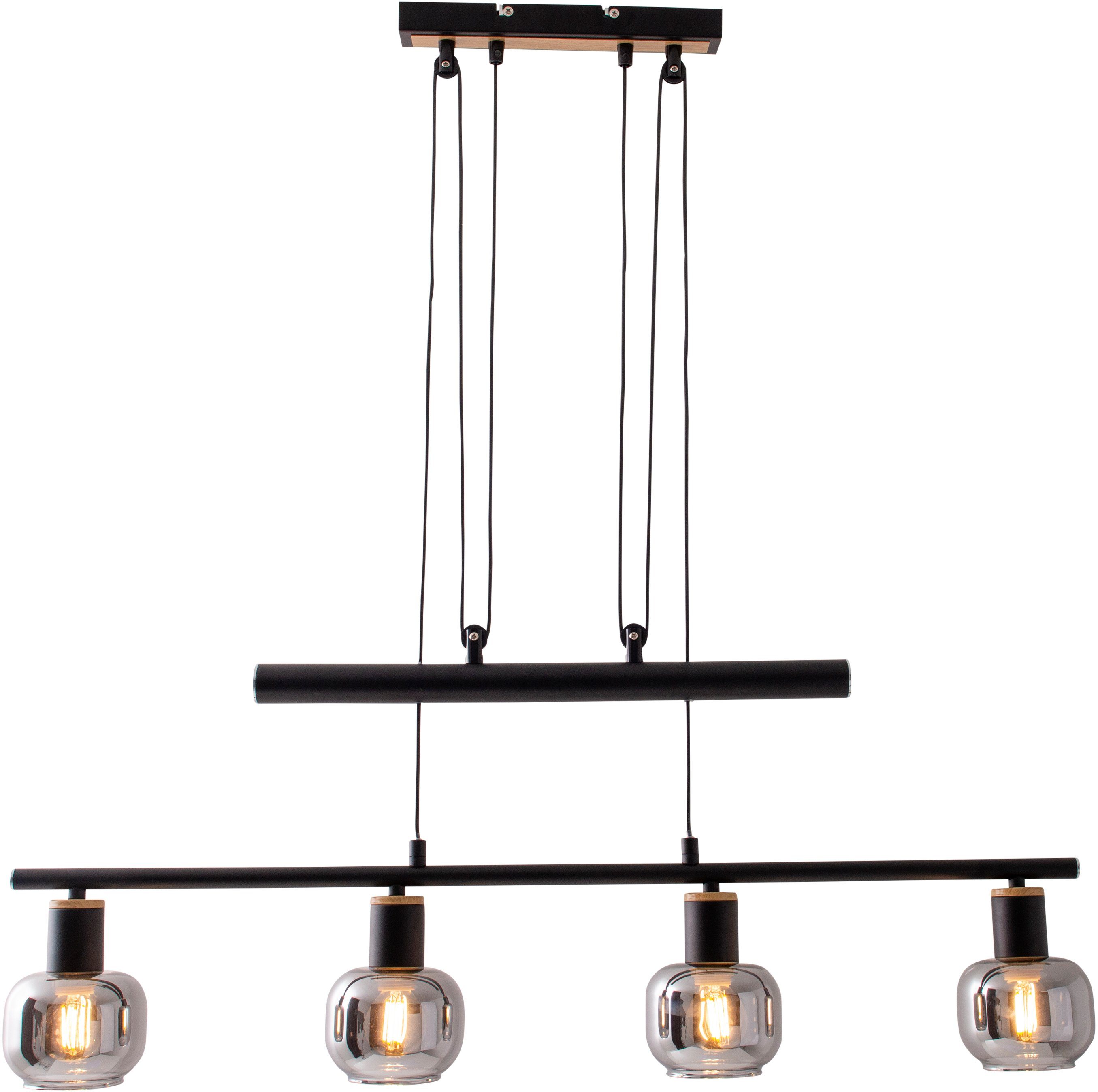 näve Hanglamp Fumoso 4 stuks hangende balklamp,excl.4x e14 max. 40 w,glas: donker getint (1 stuk)