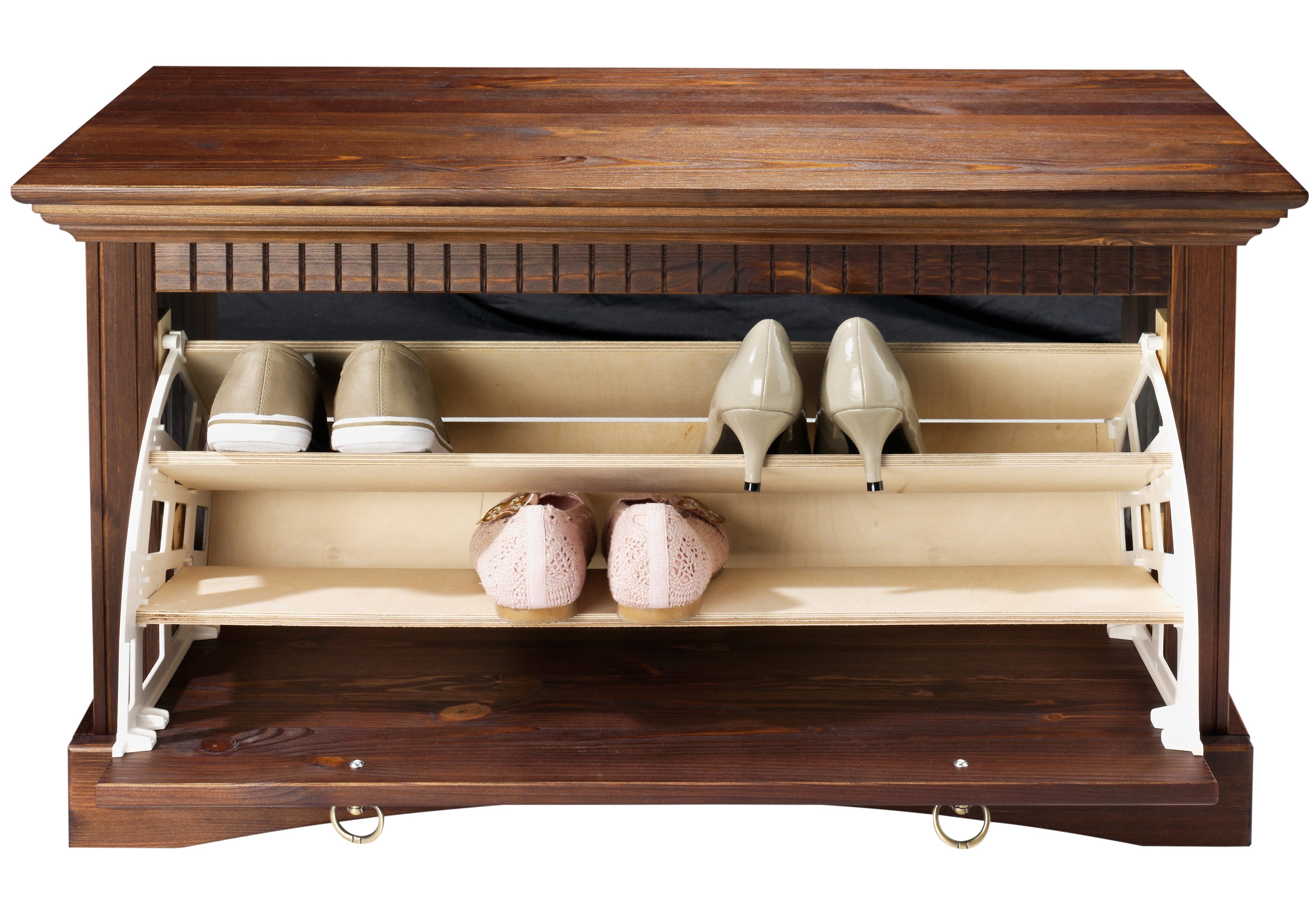 Home affaire Schoenenkist Rustiek van massief grenen, zithoogte 49 cm, in paneel-look