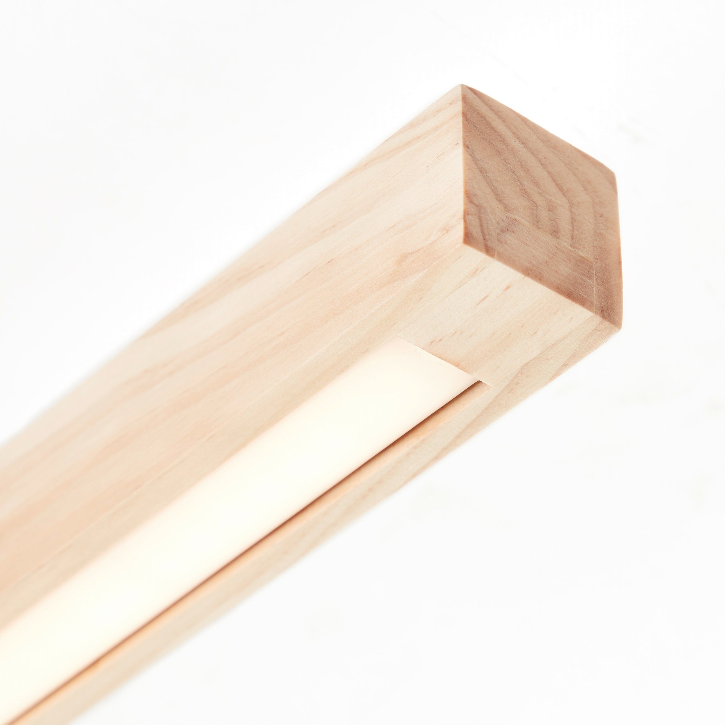 Brilliant Leuchten Led-plafondlamp Arion 62 x 7 x 12 cm, 1500 lumen, 3000 k, hout/metaal, zwart/licht hout (1 stuk)