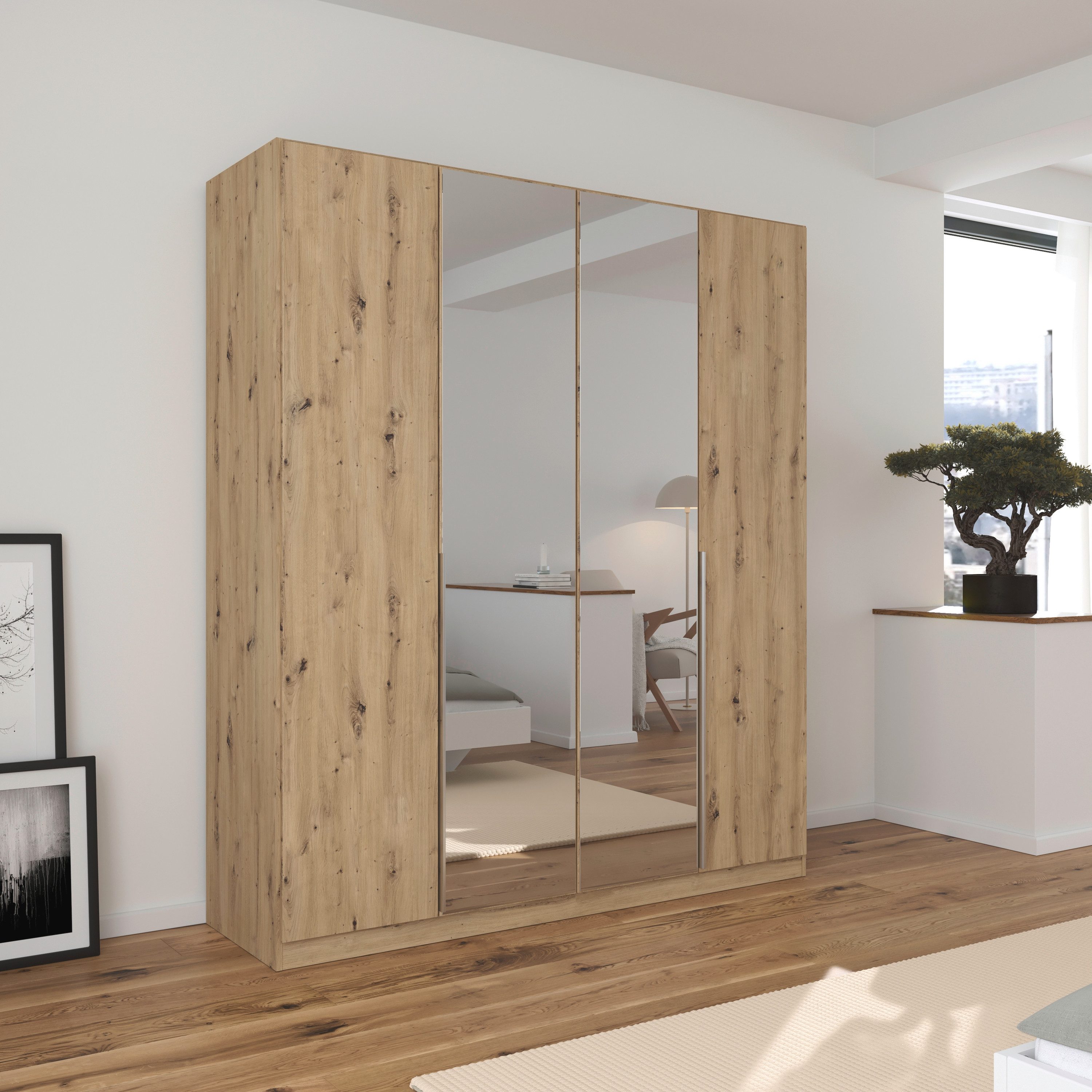 rauch Draaideurkast Kledingkast kast garderobe AGORDO met decor- of hoogglansfront doordachte binnenuitrusting, in 7 breedtes en 2 hoogtes made in germany