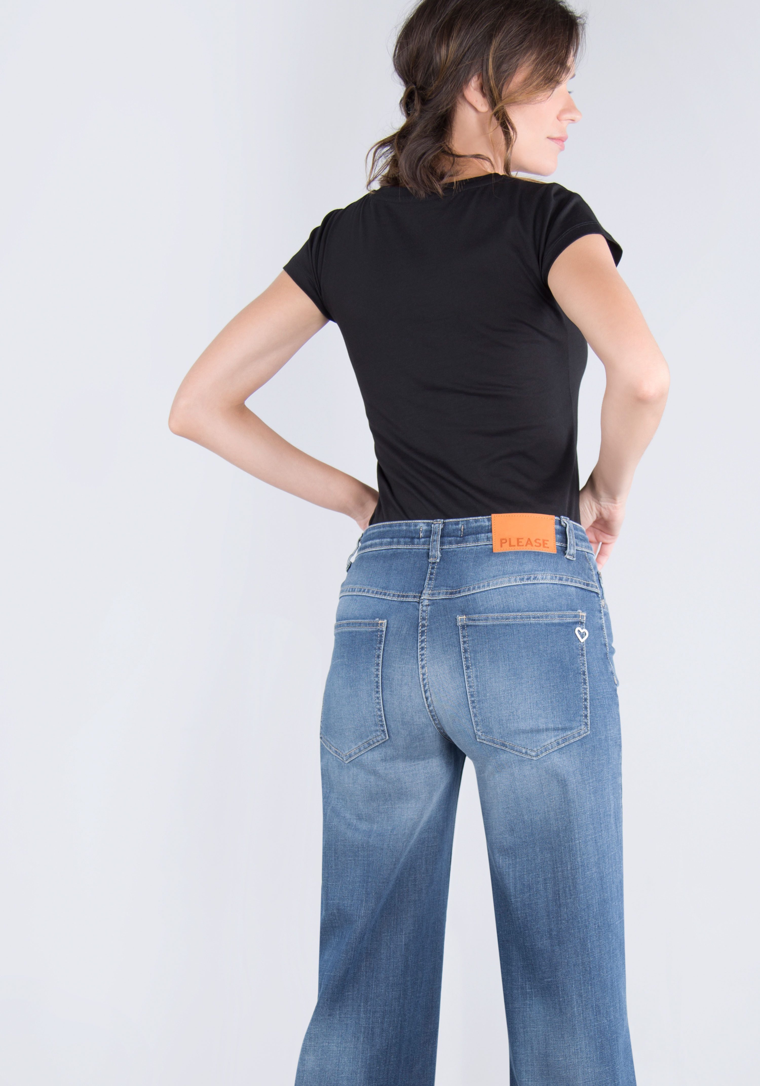 Please Jeans 5-pocket jeans met wijde pijpen
