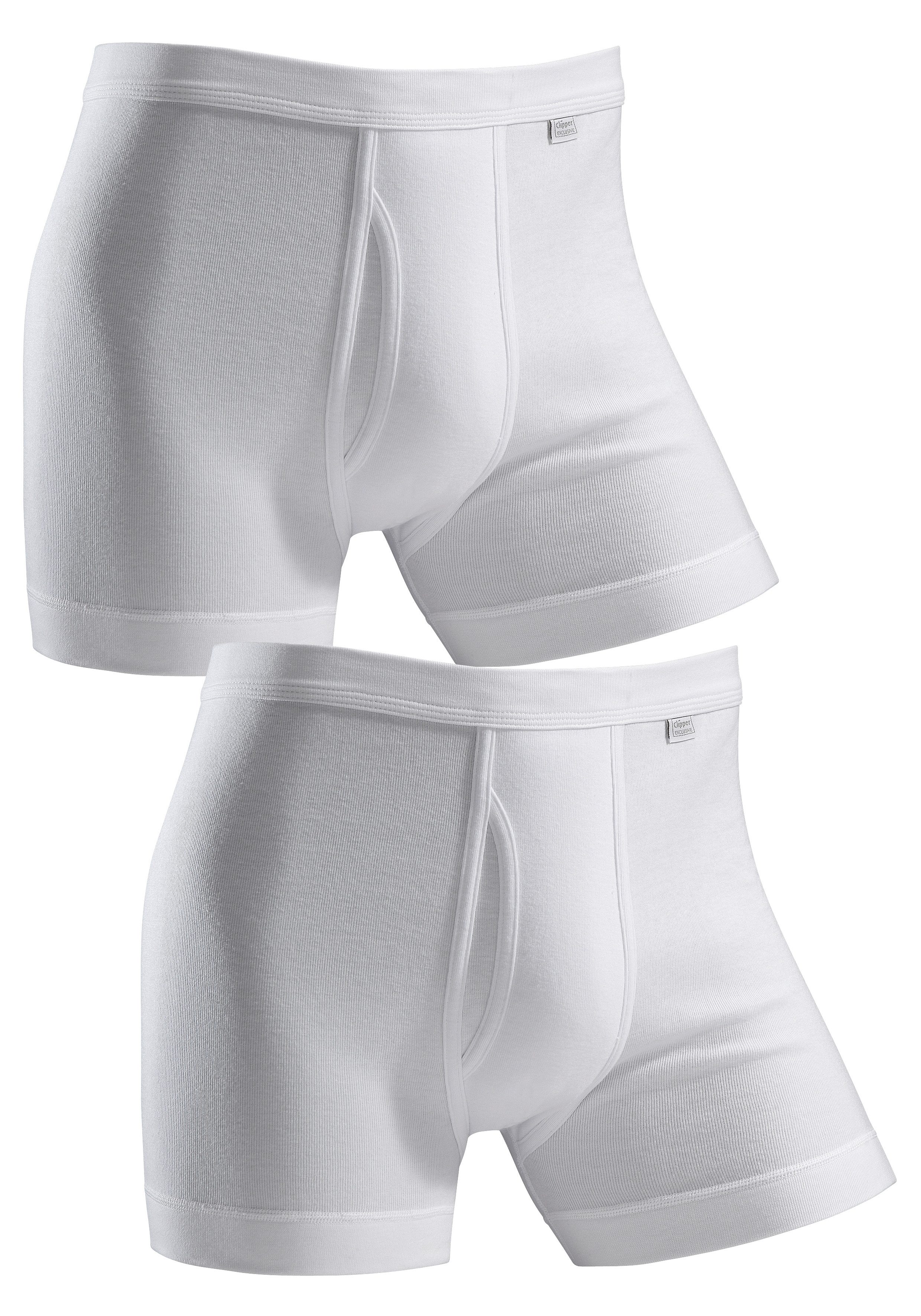 Clipper Exclusive Boxershort met gulp - fijnrib (set, 2 stuks)