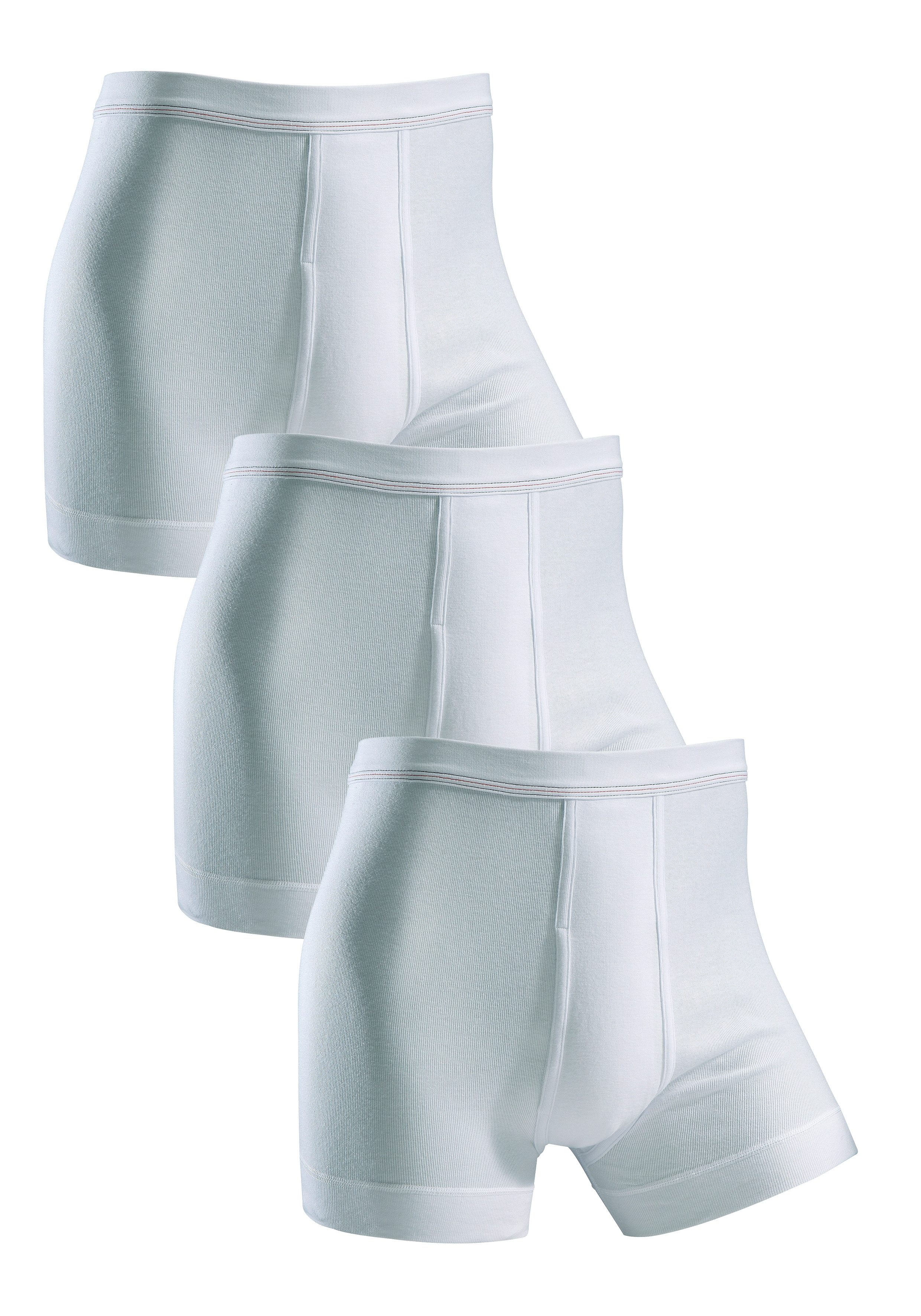 Clipper Boxershort van fijnrib met gulp (set, 3 stuks)