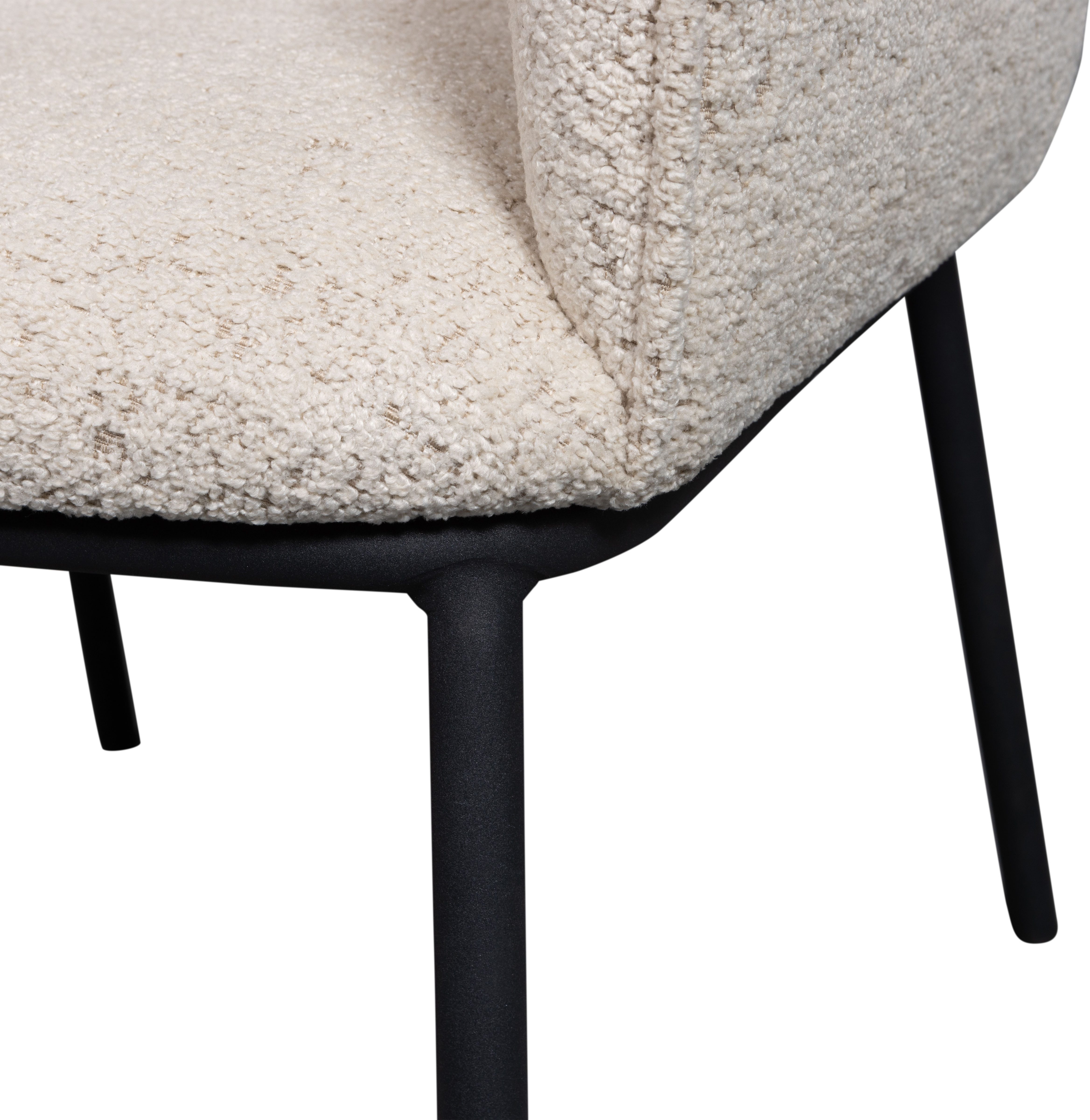 WOOOD Eetkamerstoel Leon met bouclé-stof, 4-poots onderstel, h 77 cm x b 61 cm