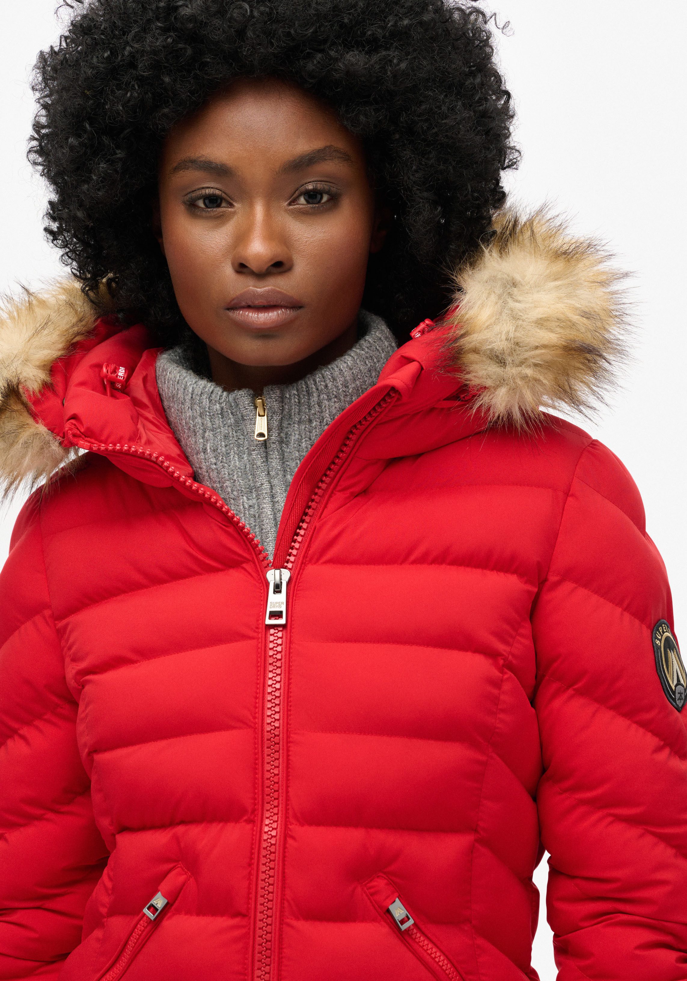Superdry Gewatteerde jas FUJI NEPPEL HOOD MID LENGTH