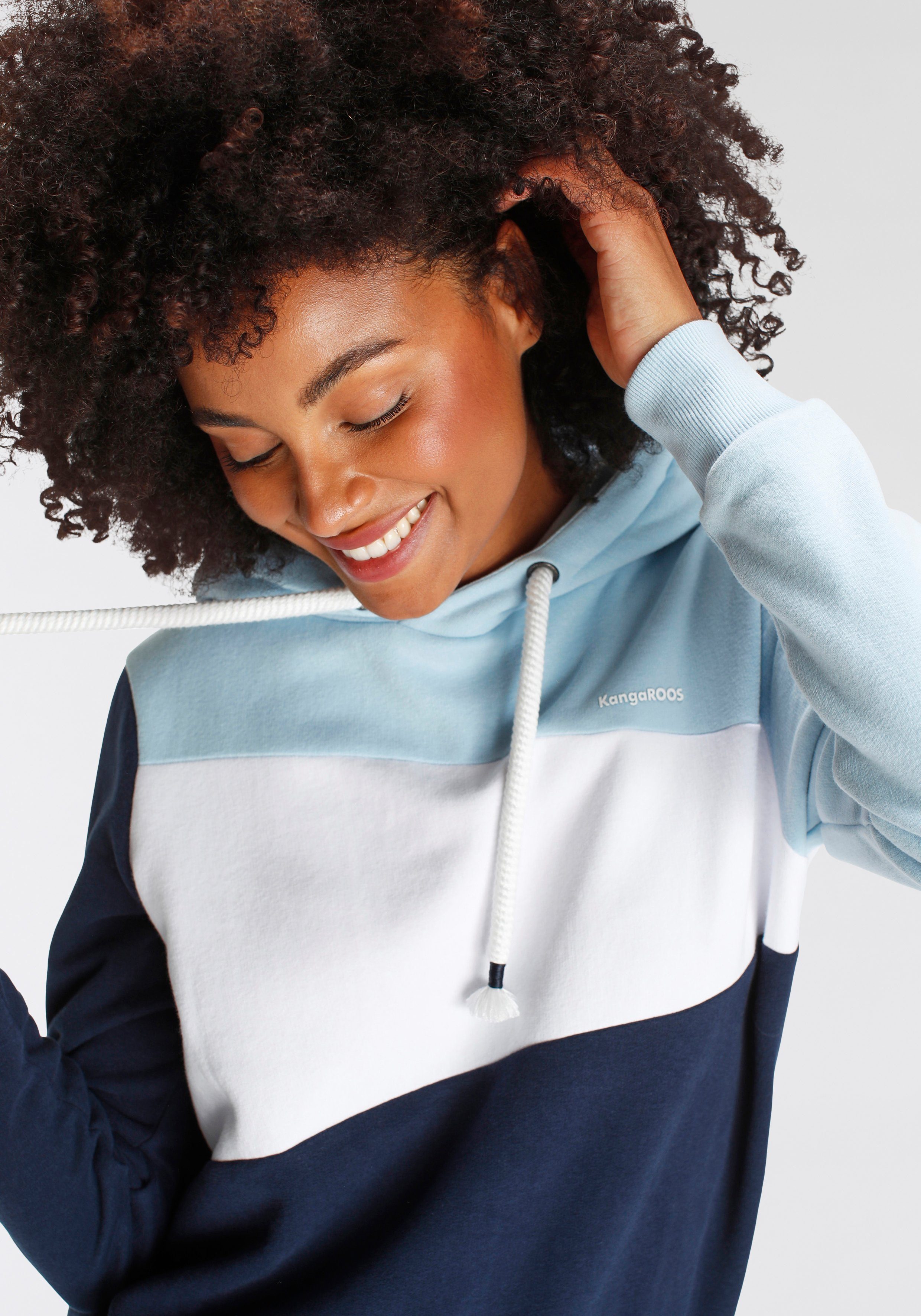 KangaROOS Hoodie Lange mouwen, losse pasvorm, colourblocking-look