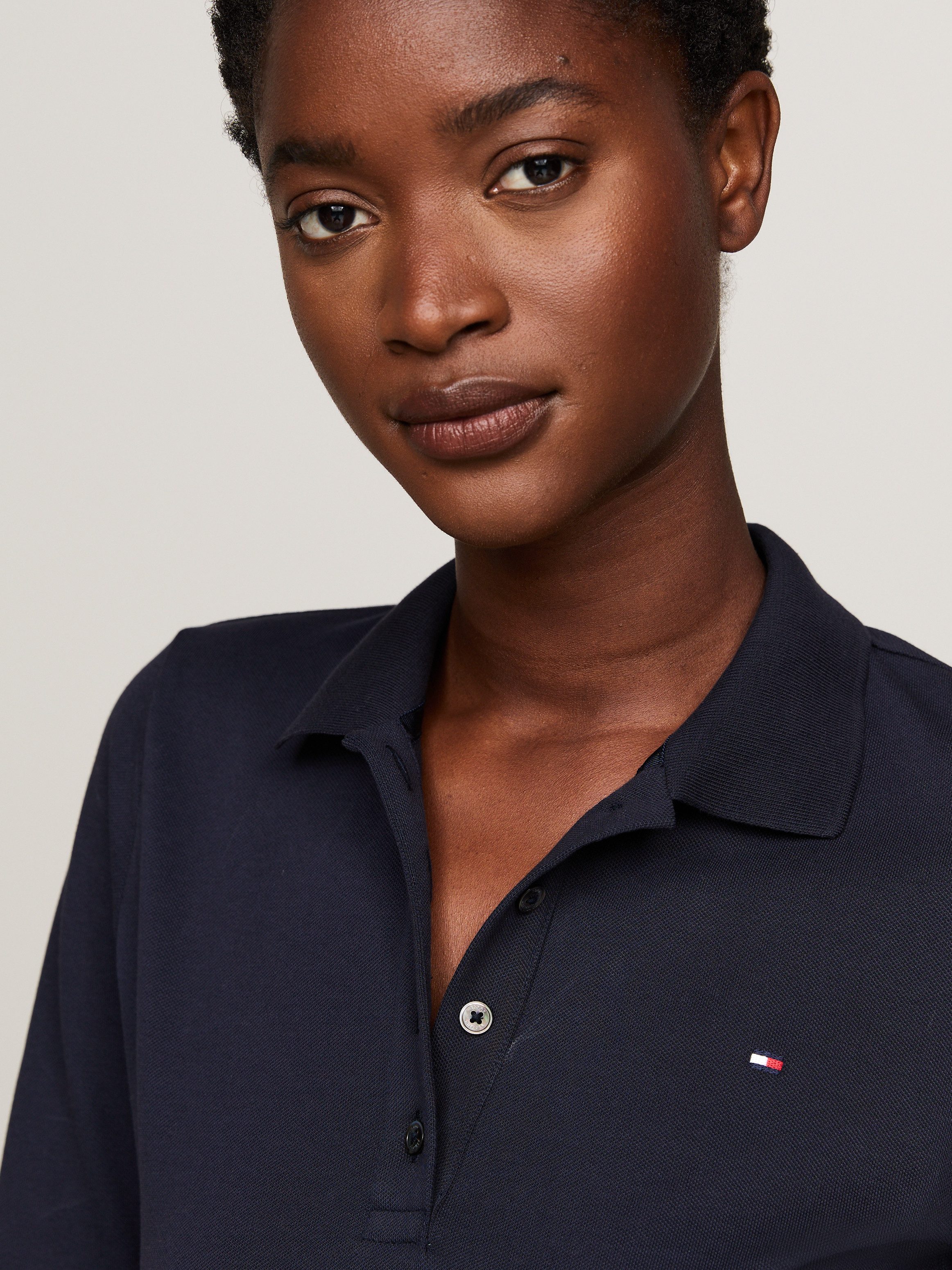 Tommy Hilfiger Polojurk 1985 SLIM PIQUE POLO DRESS LS