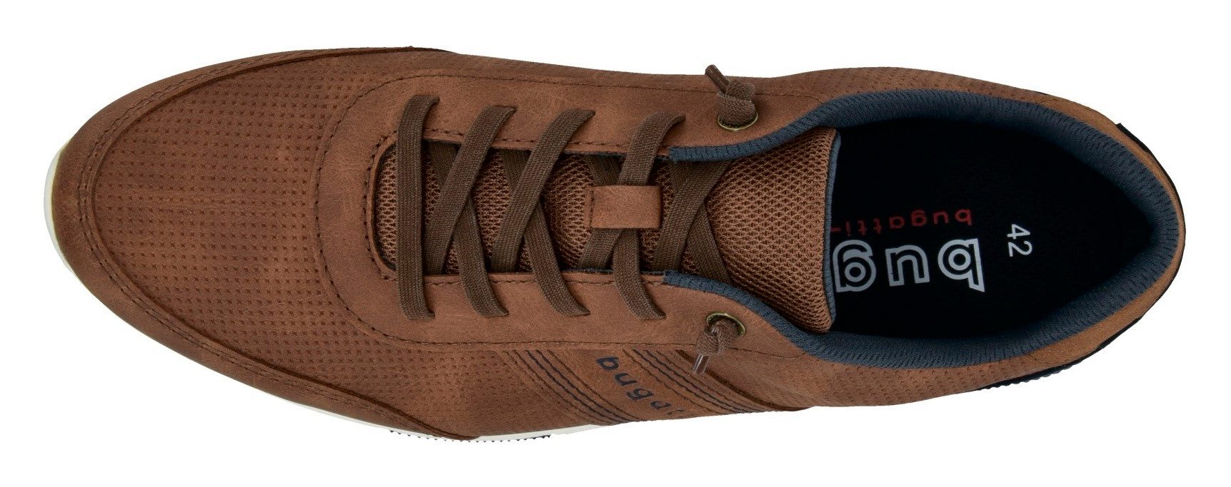 Bugatti Sneakers , vrijetijdsschoen, lage schoen, veterschoen met modieuze perforatie