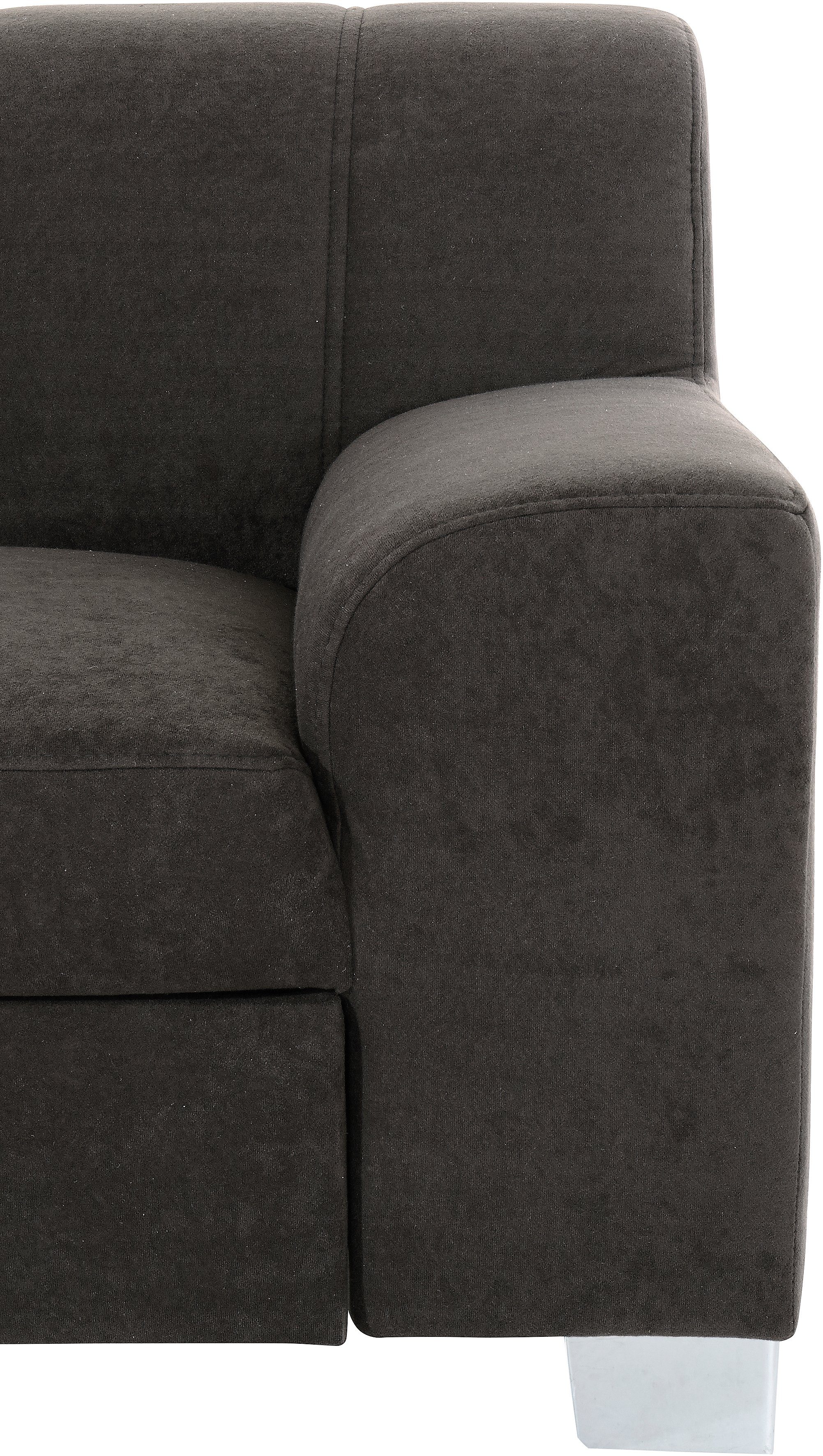 INOSIGN Hoekbank Turah incl. sierkussens, modern doorgestikt, ook in leer naar keuze met slaapfunctie, bedbank, bxdxh: 239x152x75 cm, l-model