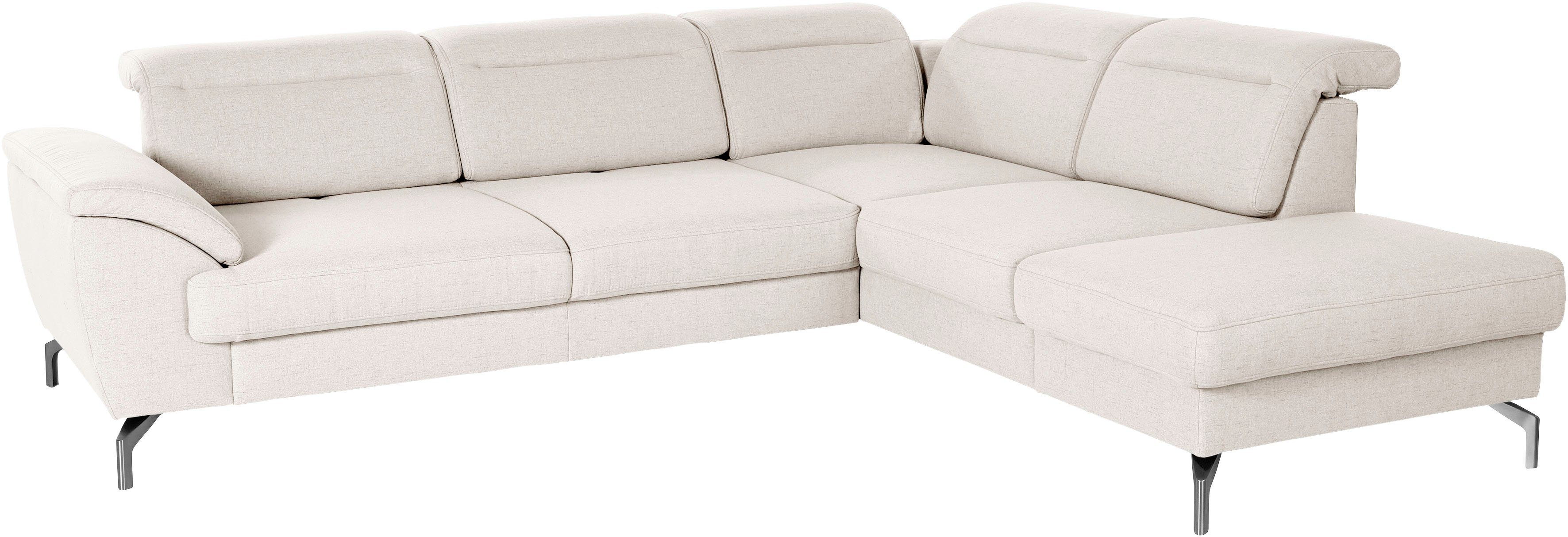 sit&more Hoekbank Percy L-vorm 15 cm poothoogte, zitdiepteverstelling, naar keuze in 2 pootkleuren