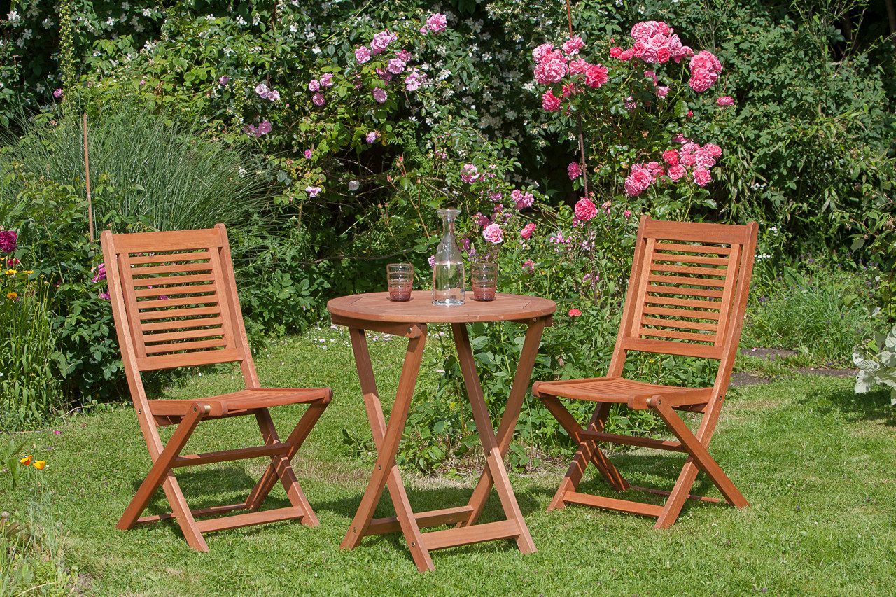 MERXX Tuin-eethoek "Cordoba" Tafel opvouwbaar: Øx H: 65x75 cm (set, 3-delig)