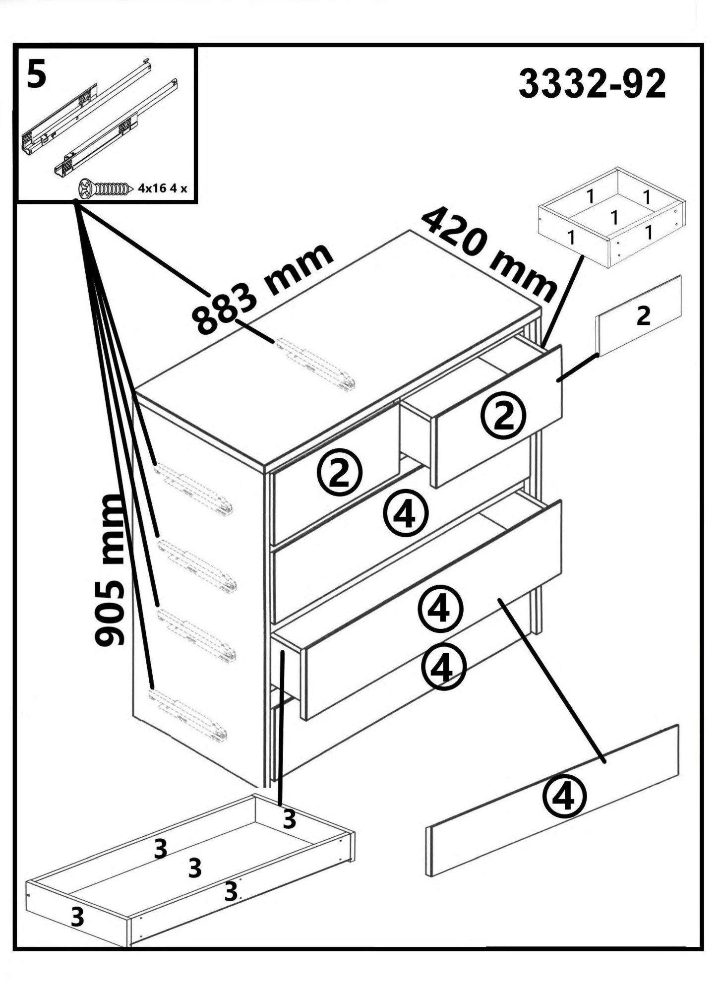 Home affaire Ladekast Zetra ladekast, 2 + 3 lades met soft-close functie Kant-en-klaar gemonteerd, massief eiken, breedte 88 cm