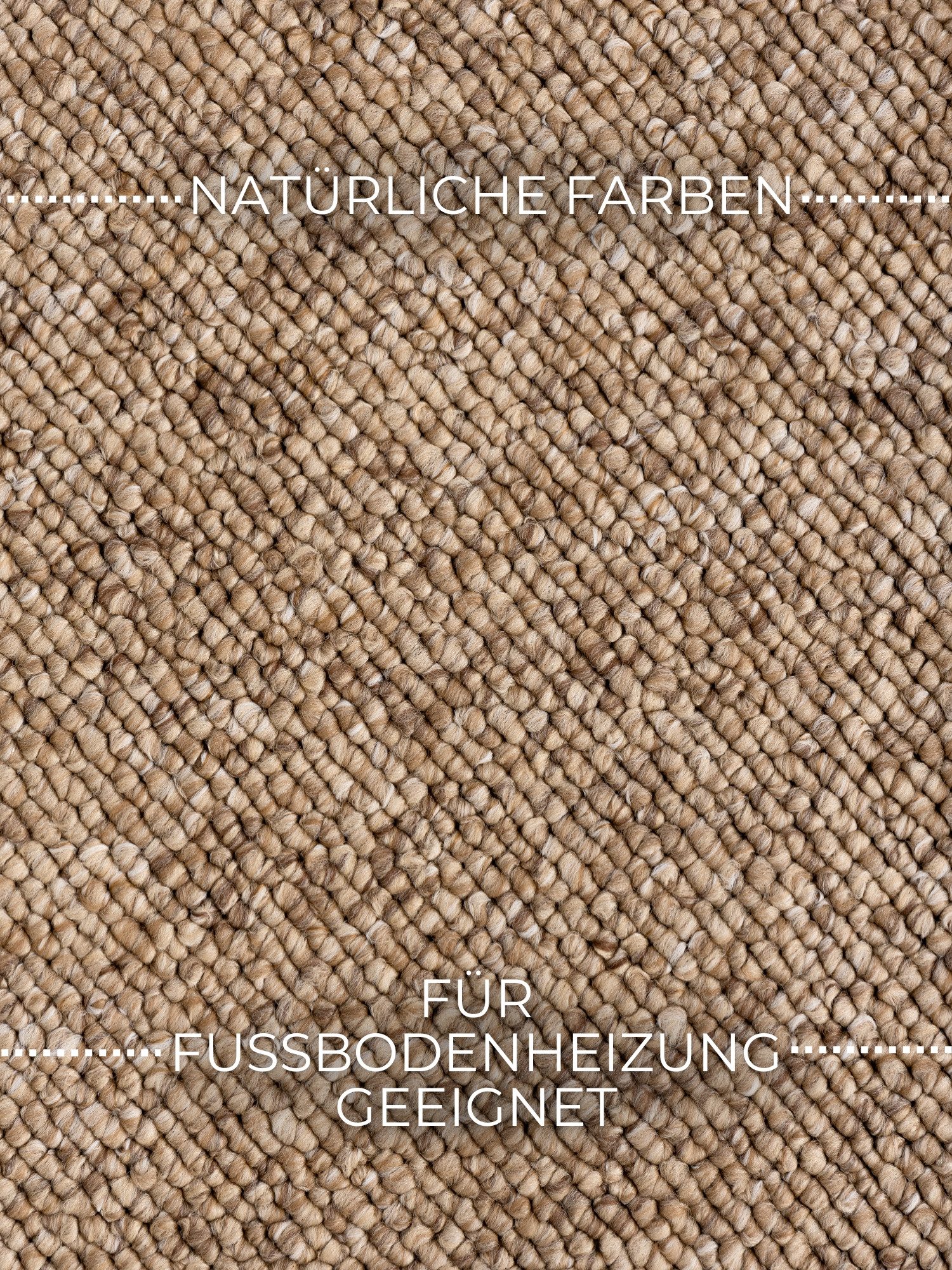 ELLE DECORATION Vloerkleed Rocco Duurzaam, loper, wasbaar, woonkamer, eetkamer, wol-look