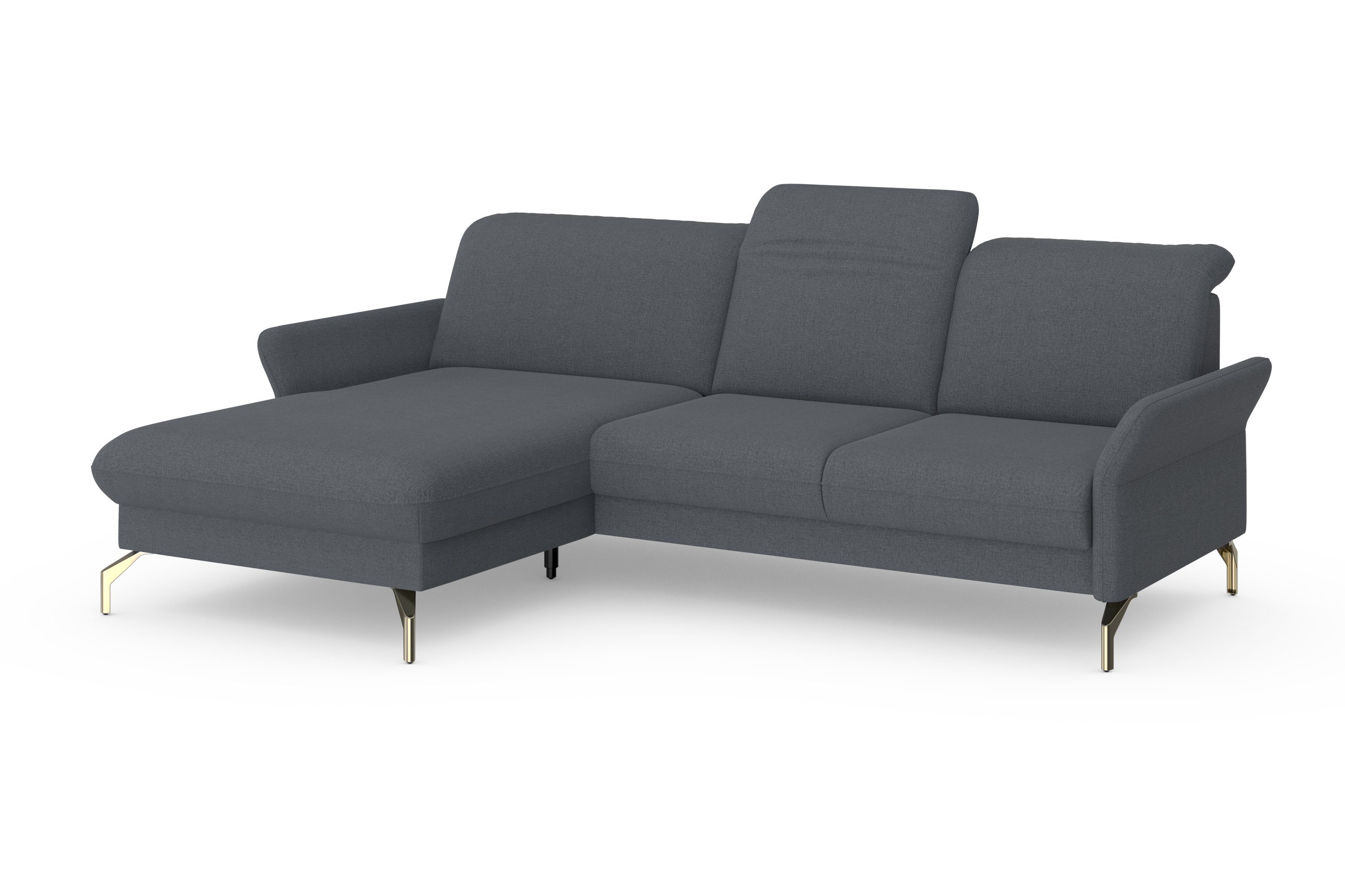 sit&more Hoekbank Fashion L-vorm naar keuze met verstelbare hoofdsteun, uittrekzitting, motorisch, nikkel poten