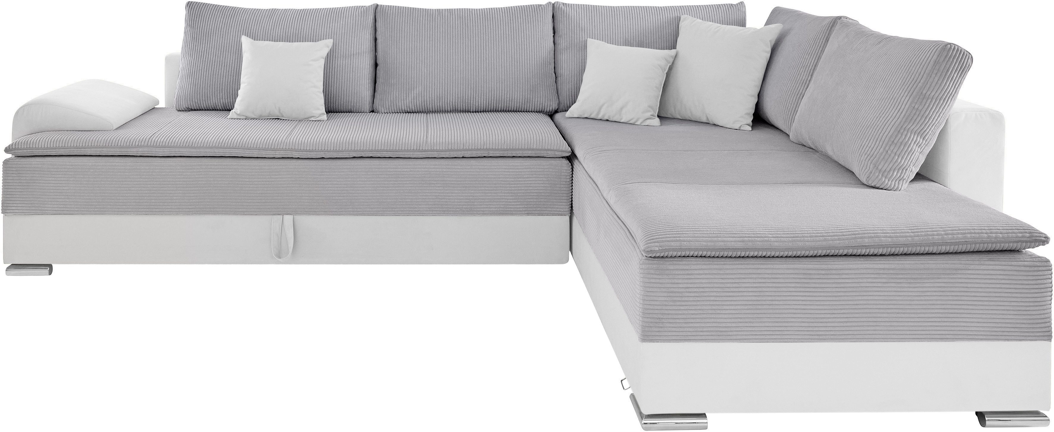 INOSIGN Hoekbank Boxspringbed Night & Day L-vorm met permanente slaapfunctie met armleuning
