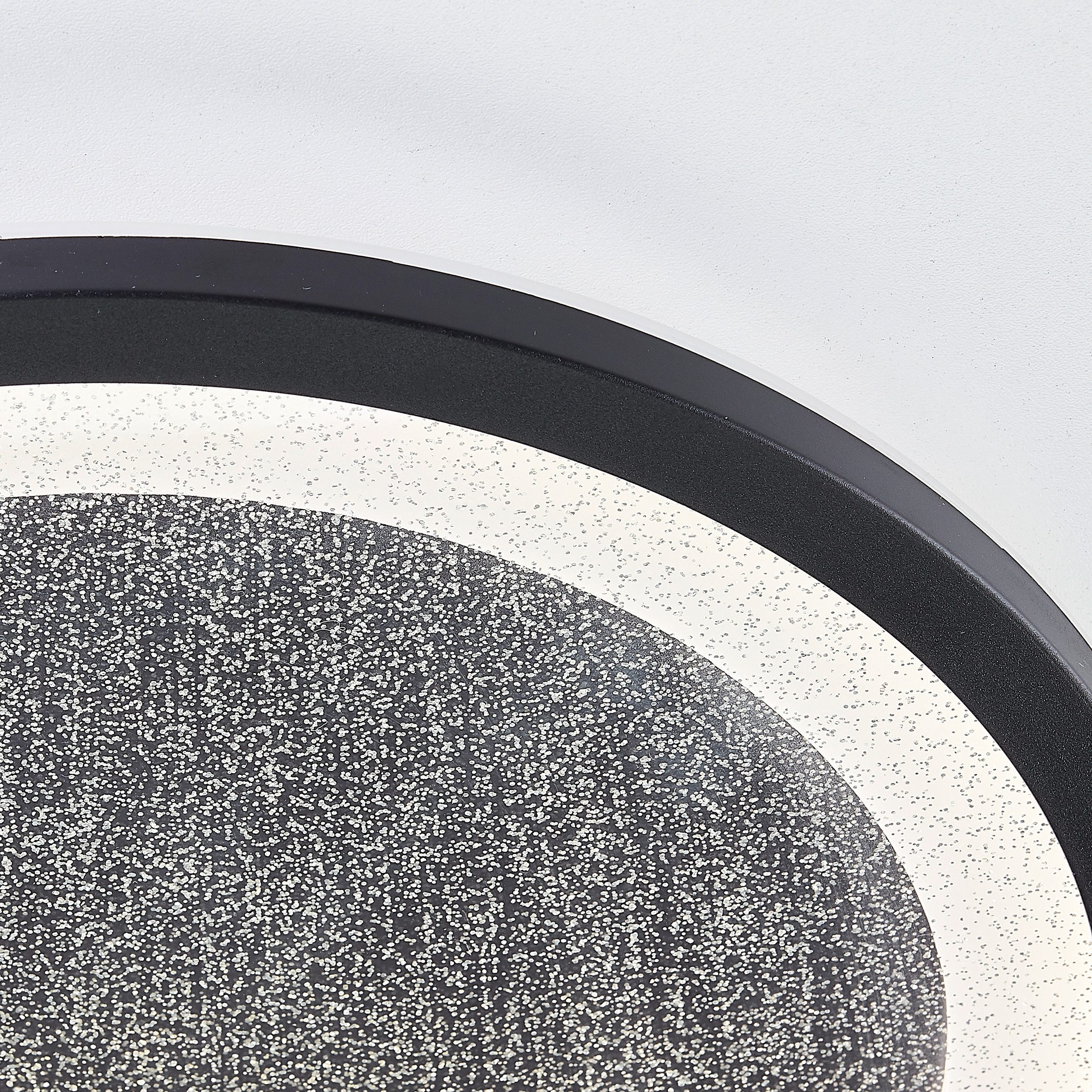 BreLight Led-plafondlamp Tanida LED-plafondlamp met glittereffect, 22 W, 2200 lm, 4000 K, zwart