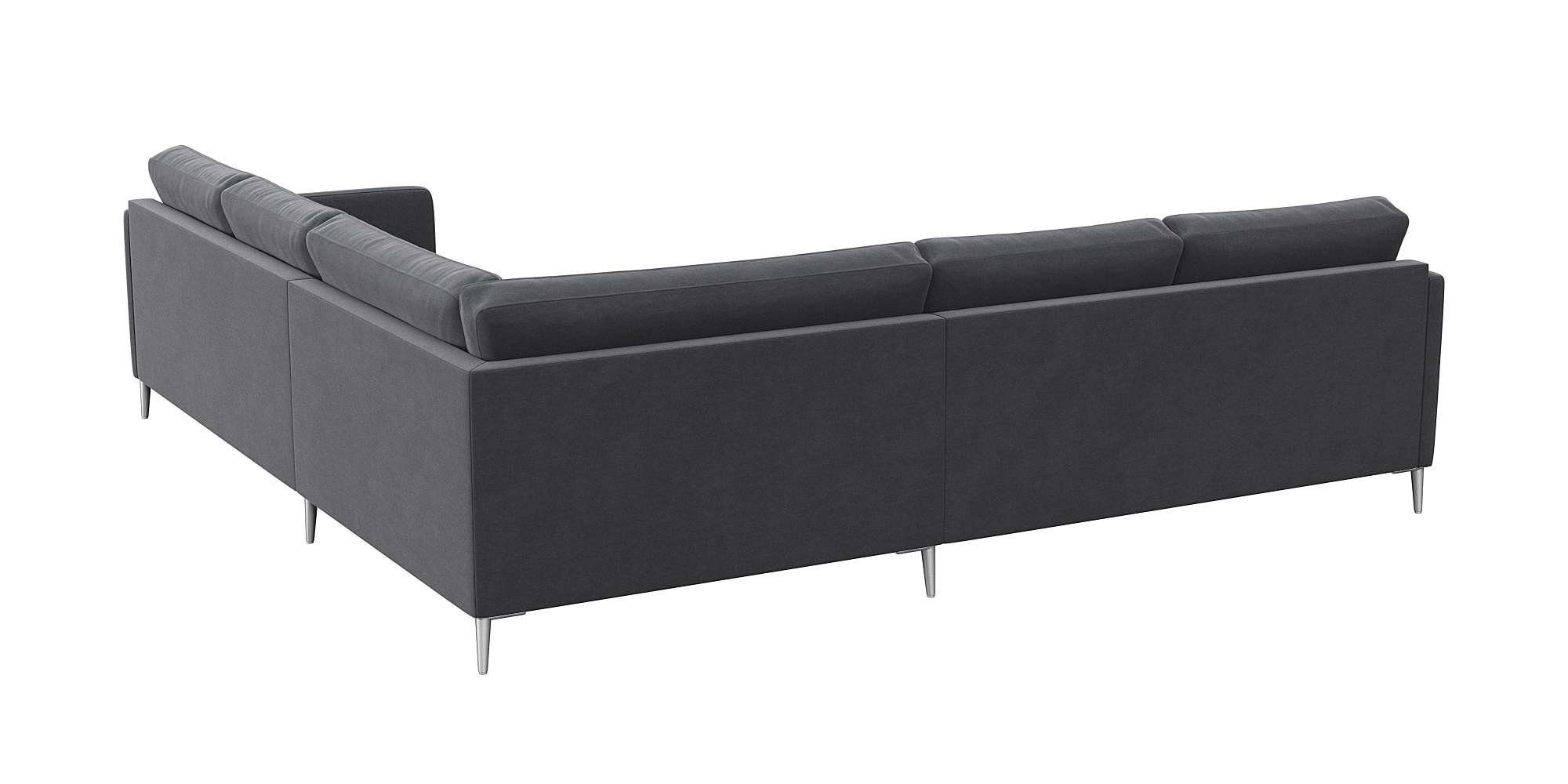 FLEXLUX Hoekbank Fiore, gelijkbenig, comfortabel door hoogwaardige zitconstructie smalle armleuningen, super zitcomfort door koudschuim, voeten van aluminium