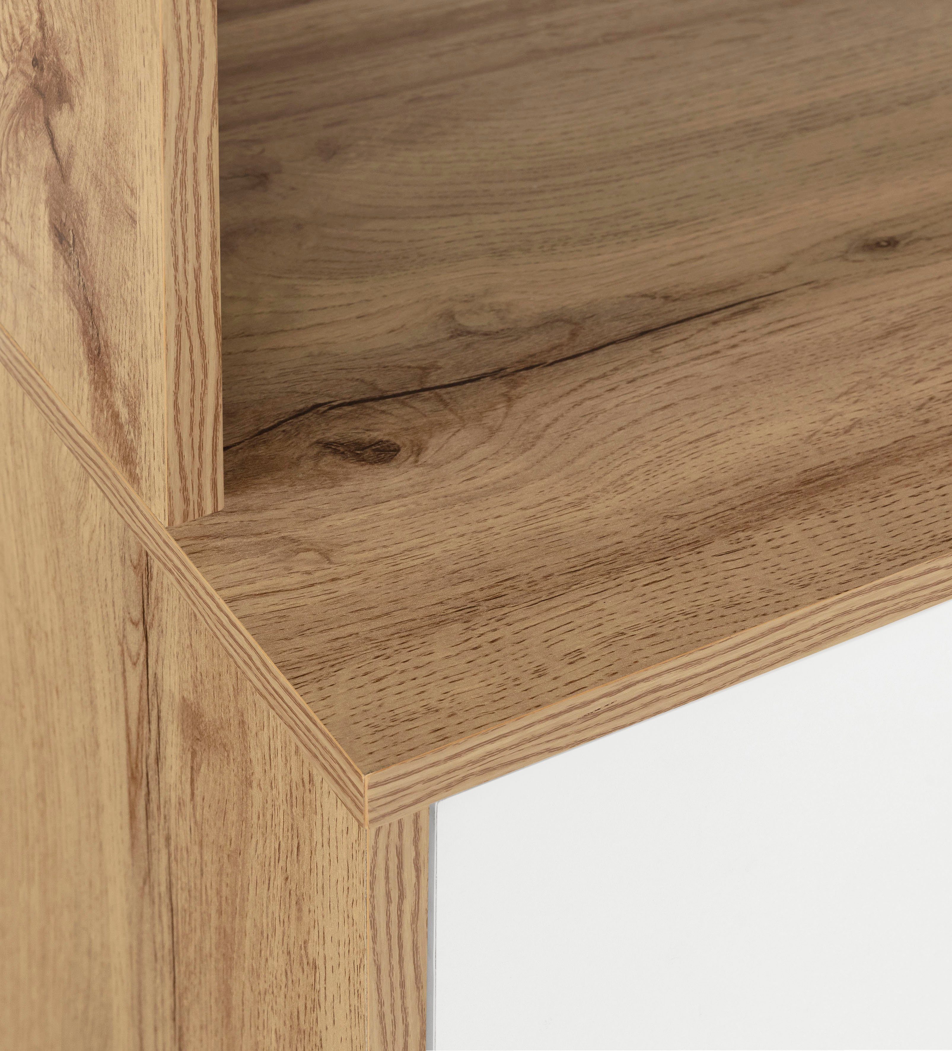 Home affaire Buffetkast Skandi 2 glasdeuren, 2 houten deuren en 2 laden, breedte 84 cm, hoogte 165 cm