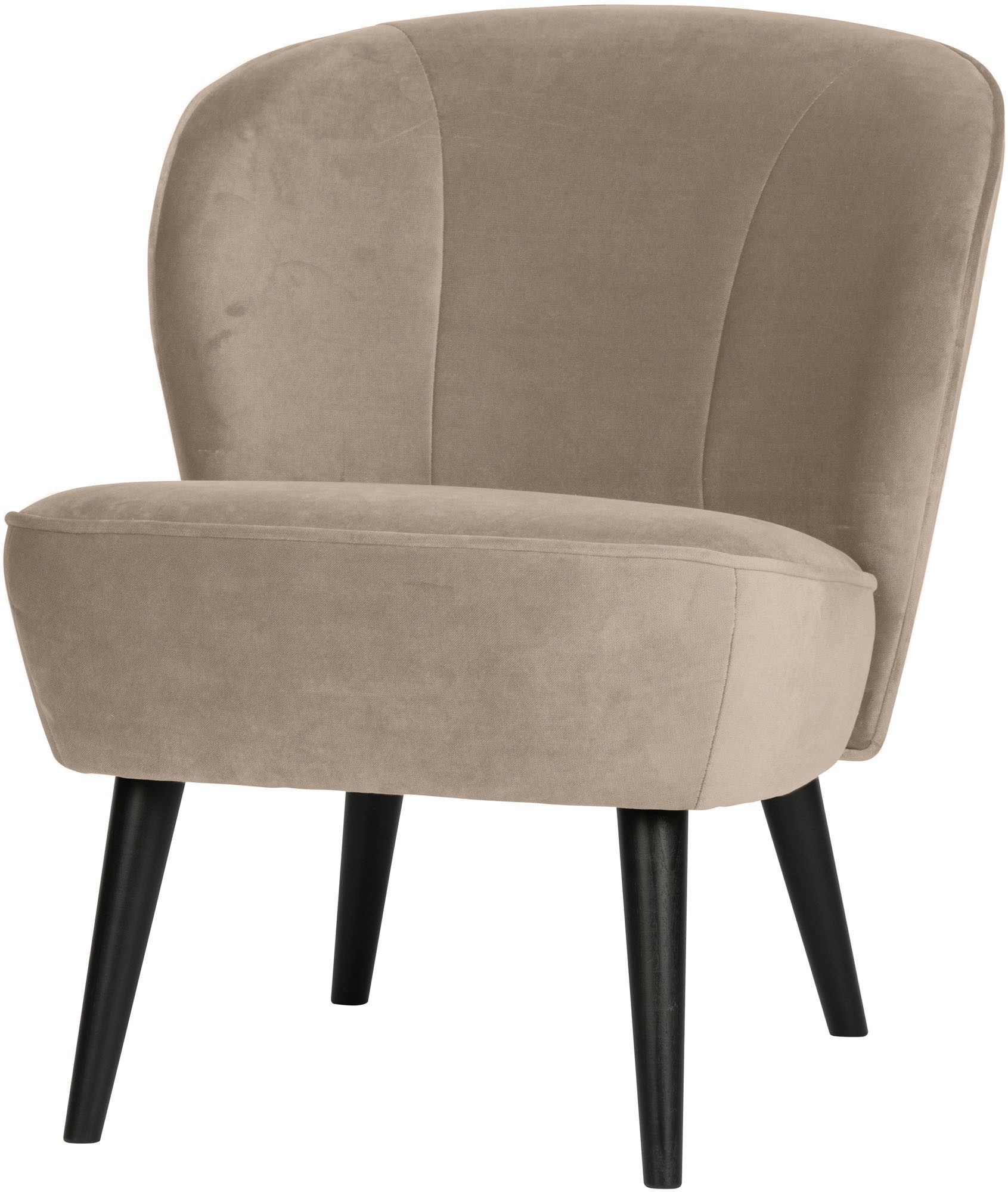 WOOOD Fauteuil Sara zacht gepolsterd, 4-poots frame, h 71 cm x b 59 cm
