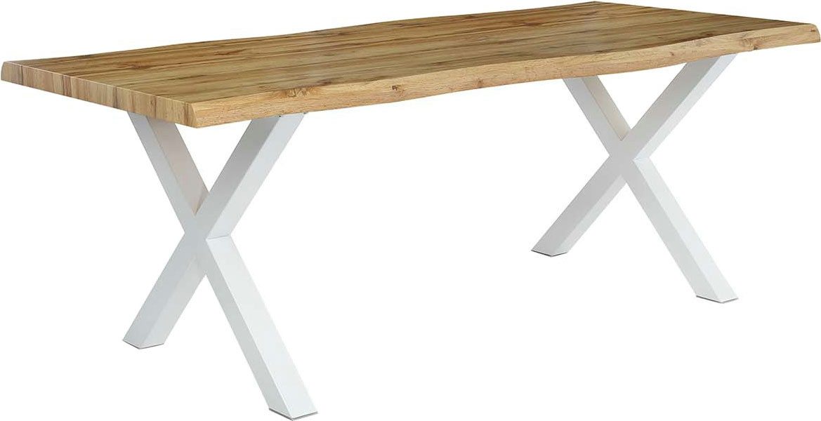 Jockenhöfer Gruppe Eettafel Wilson in boomrand-optiek, 200x100 cm, frame wit
