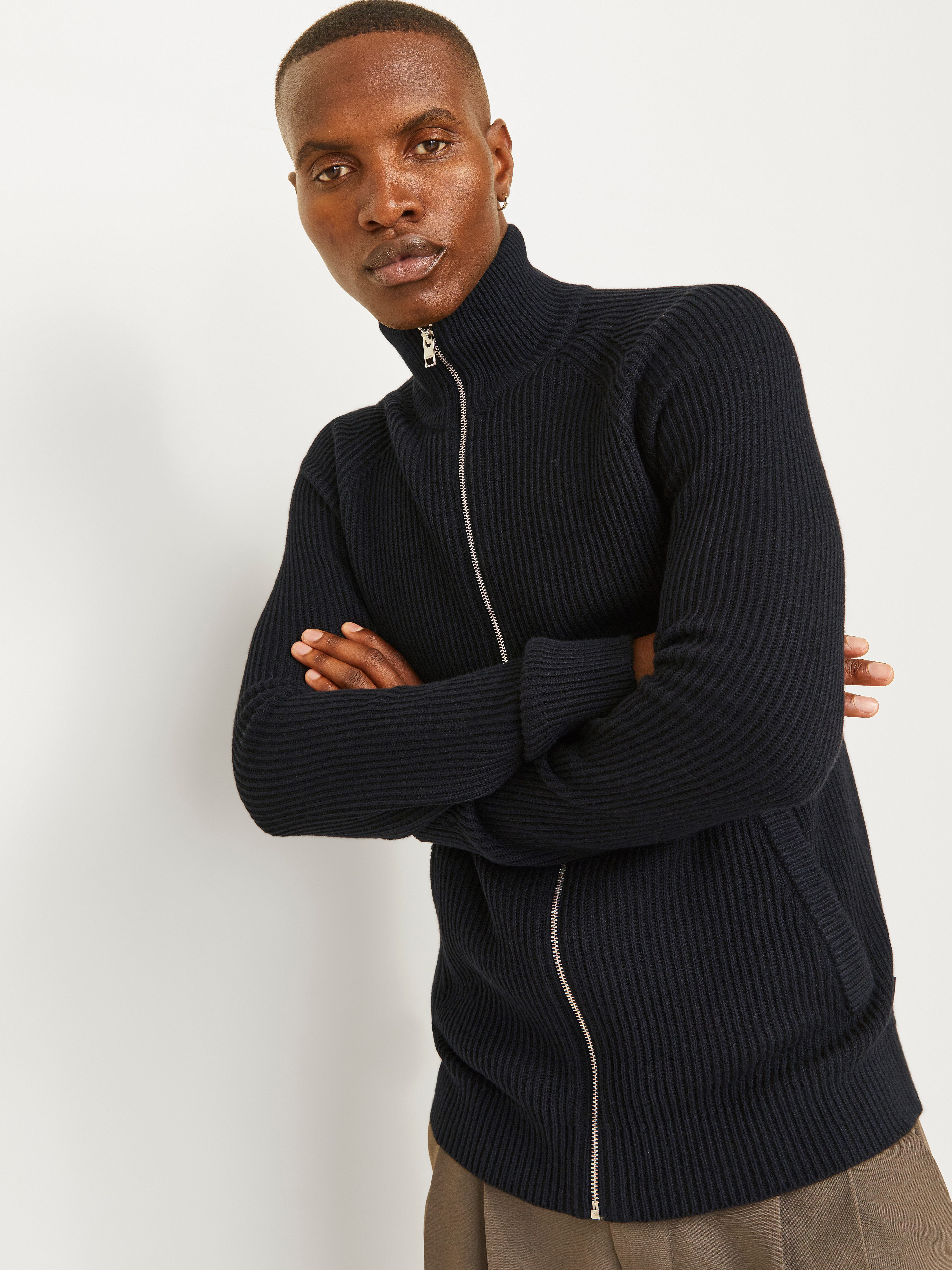 Jack & Jones Vest JJPANNEL KNIT ZIP CARDIGAN AW24