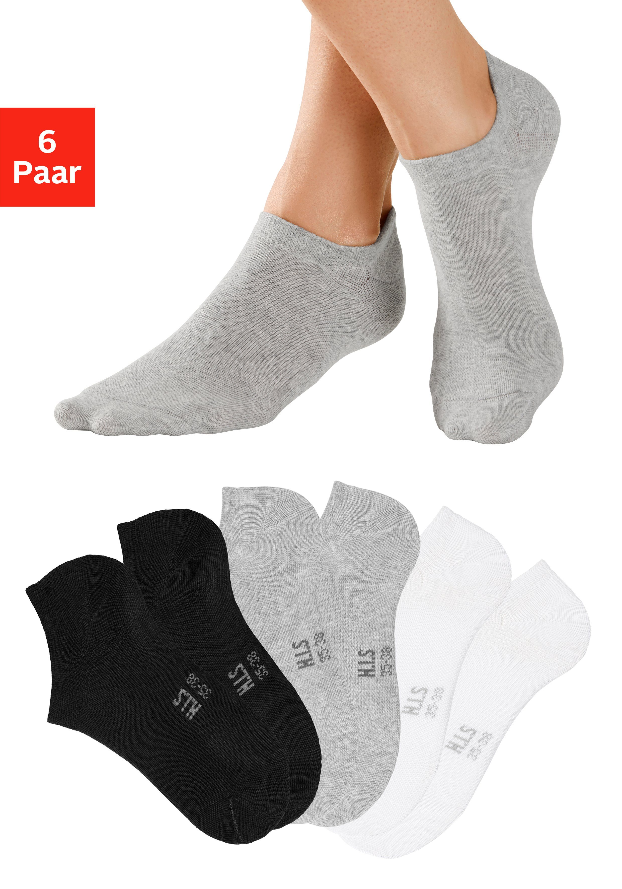 H.I.S Sneakersokken met bijzonder korte schacht (set, 6 paar)
