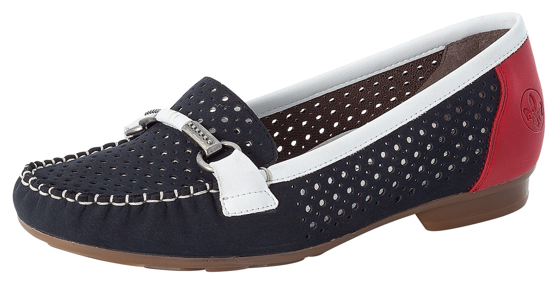 Rieker Mocassins Slipper, zomerschoen met mooie siergesp