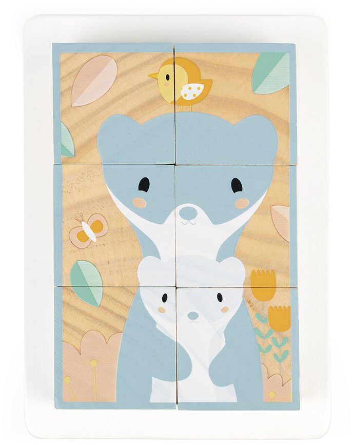 Janod Kubus puzzel Pure, blad met 6 blokken